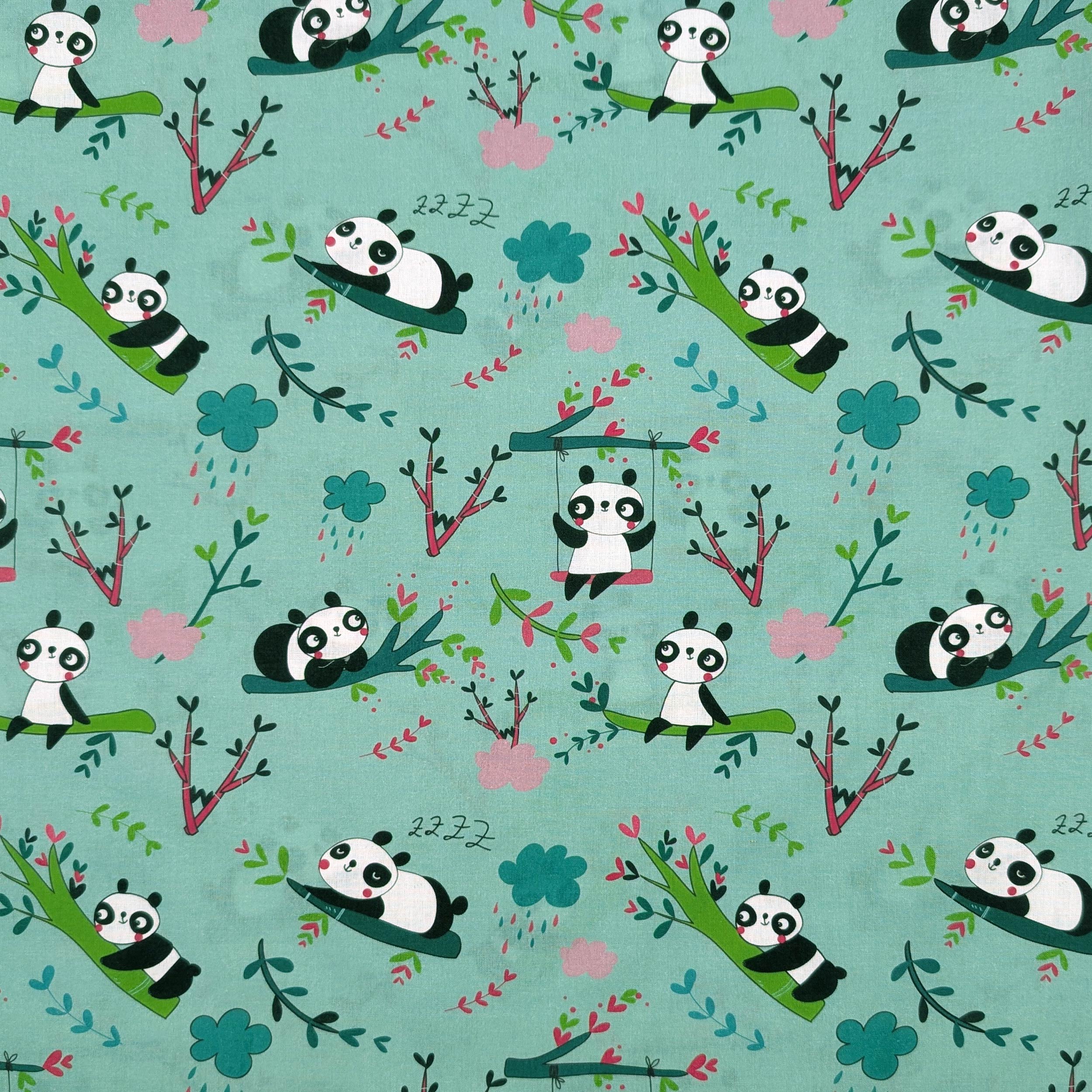 Contoured Summer Sleeping Bag for Panda Camp Beds – Mint Green Background Image
