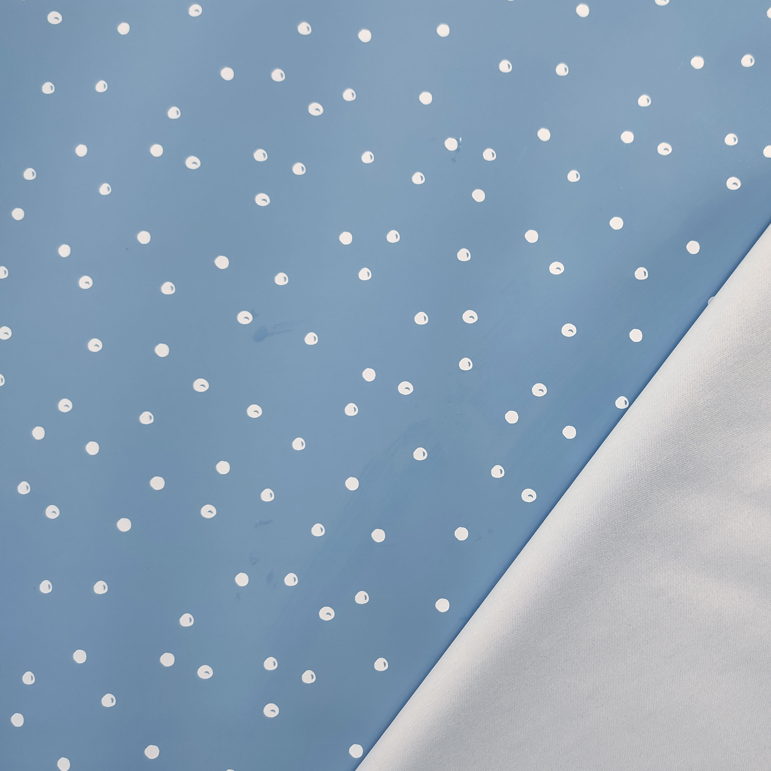 Mackintosh White Polka Dot Pattern Celeste Background