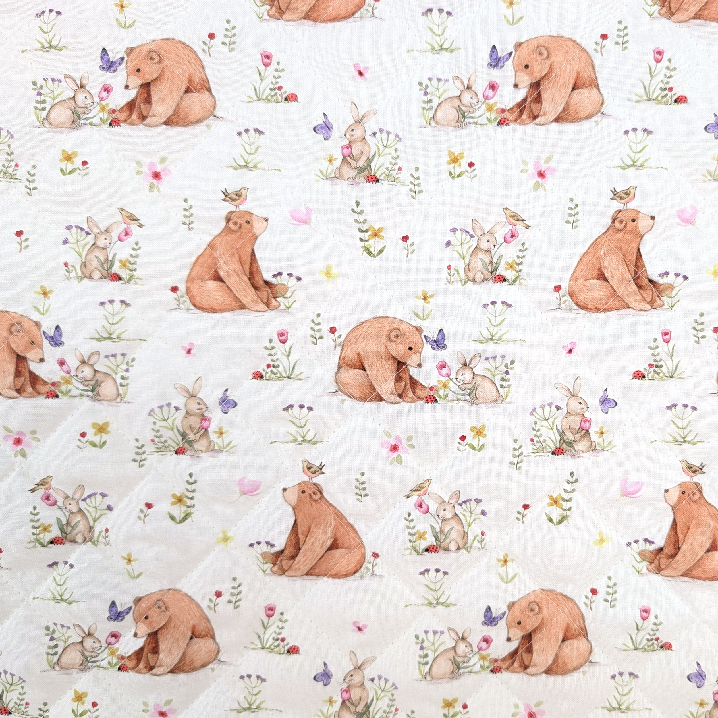 Quilted Fabric Bears and Rabbits Image