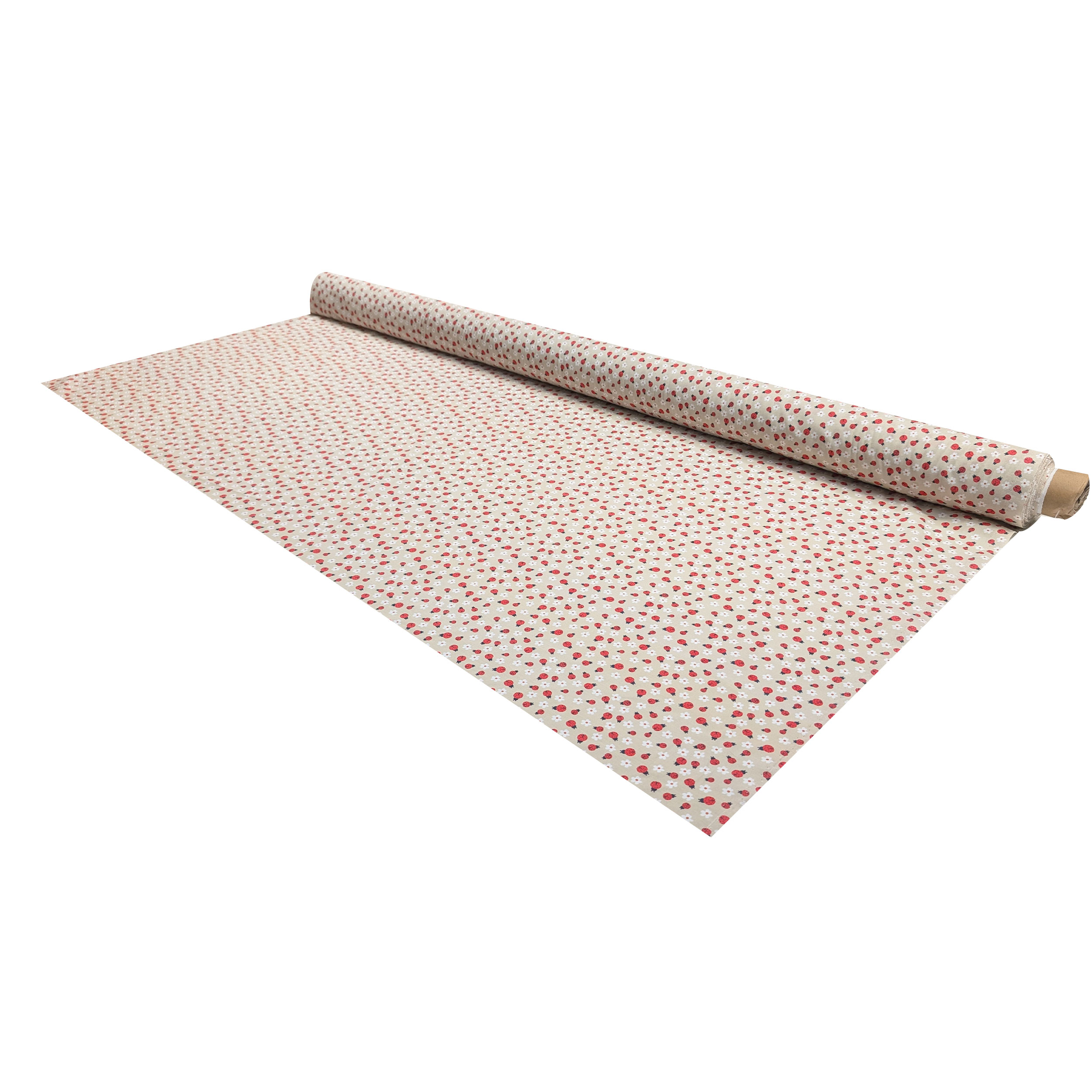 Cotton Percale Ladybirds and Little Flowers Image