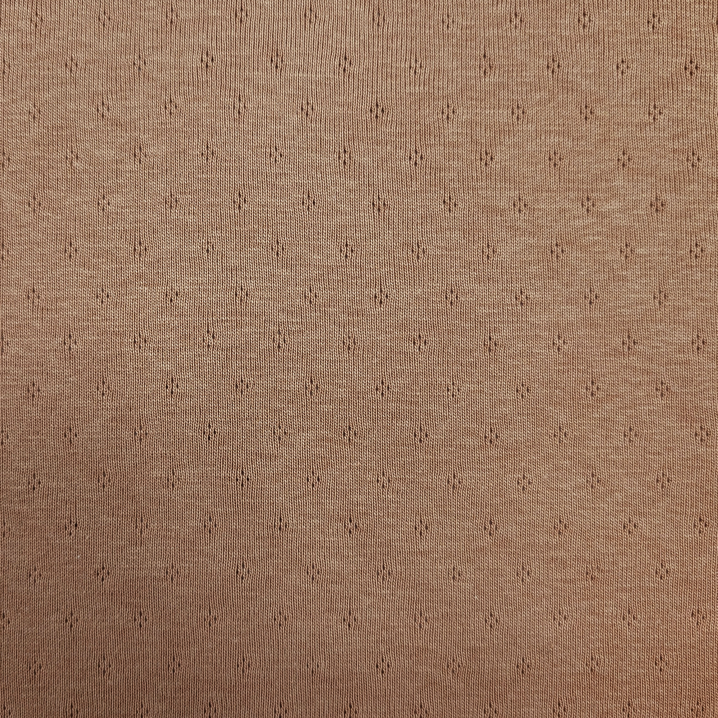 Cotton Floral Perforated Jersey on a Hazelnut Background Image