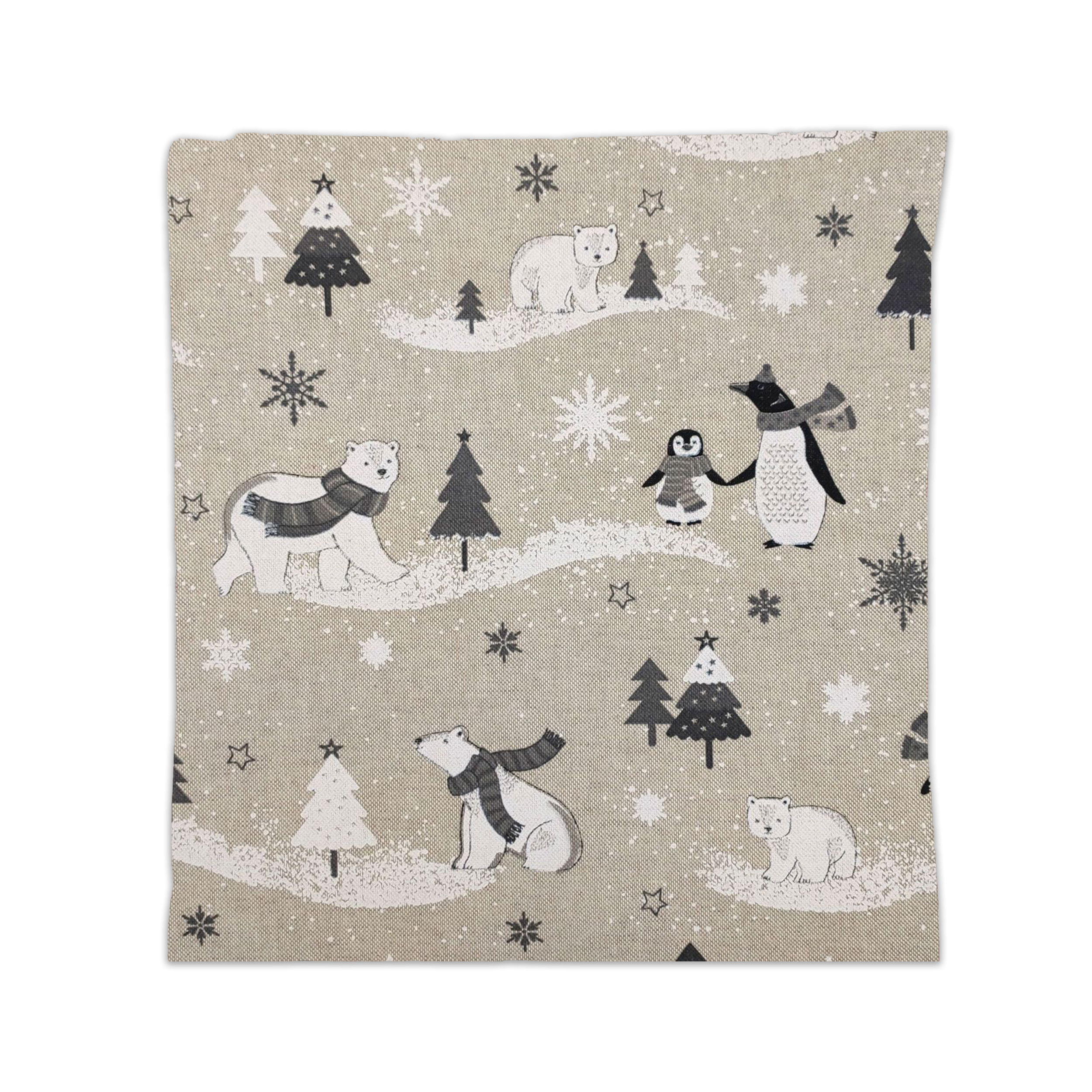 Taie d'oreiller fantaisie ours polaires et pingouins