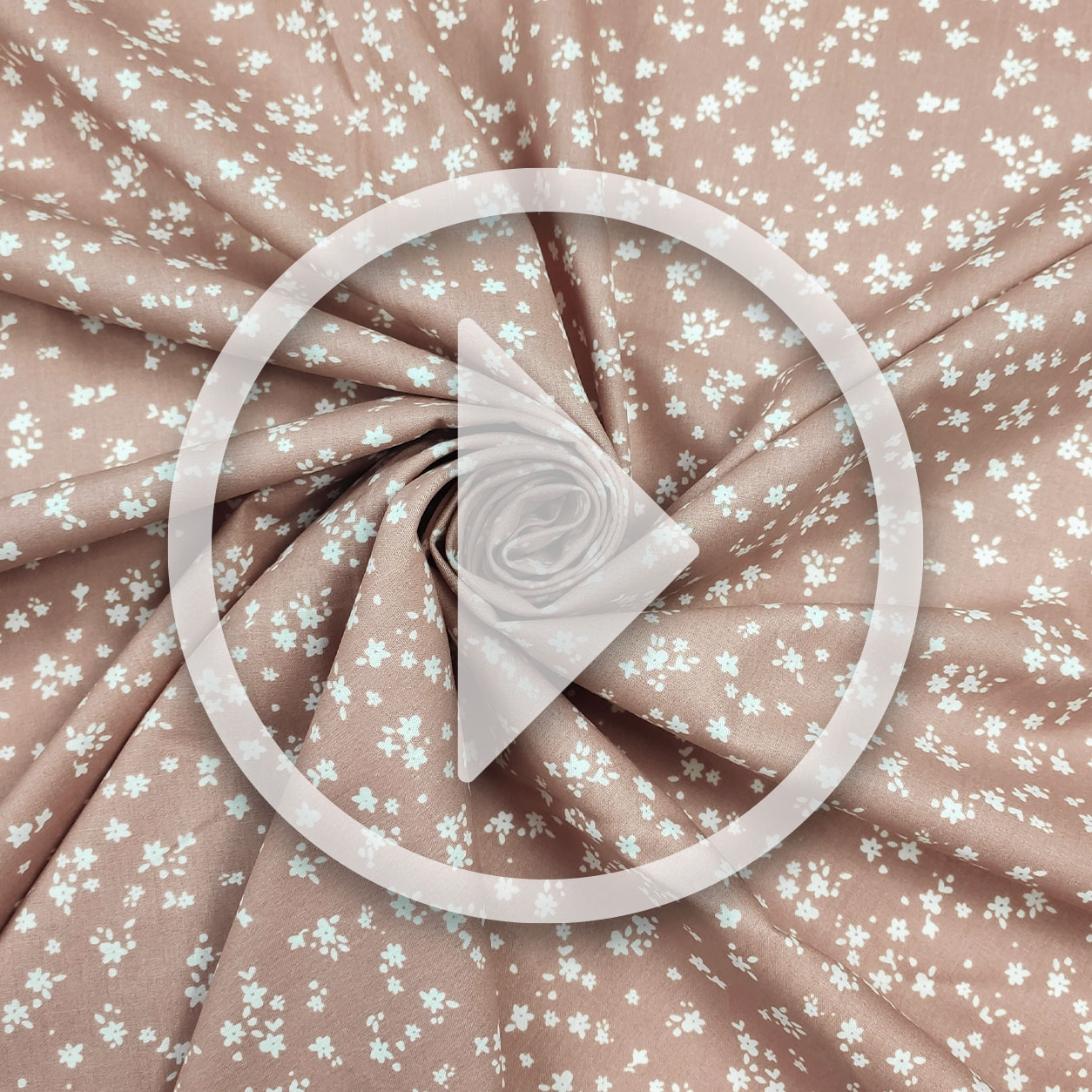 Tissu Coton Fleurs Fond Rose Antique Image