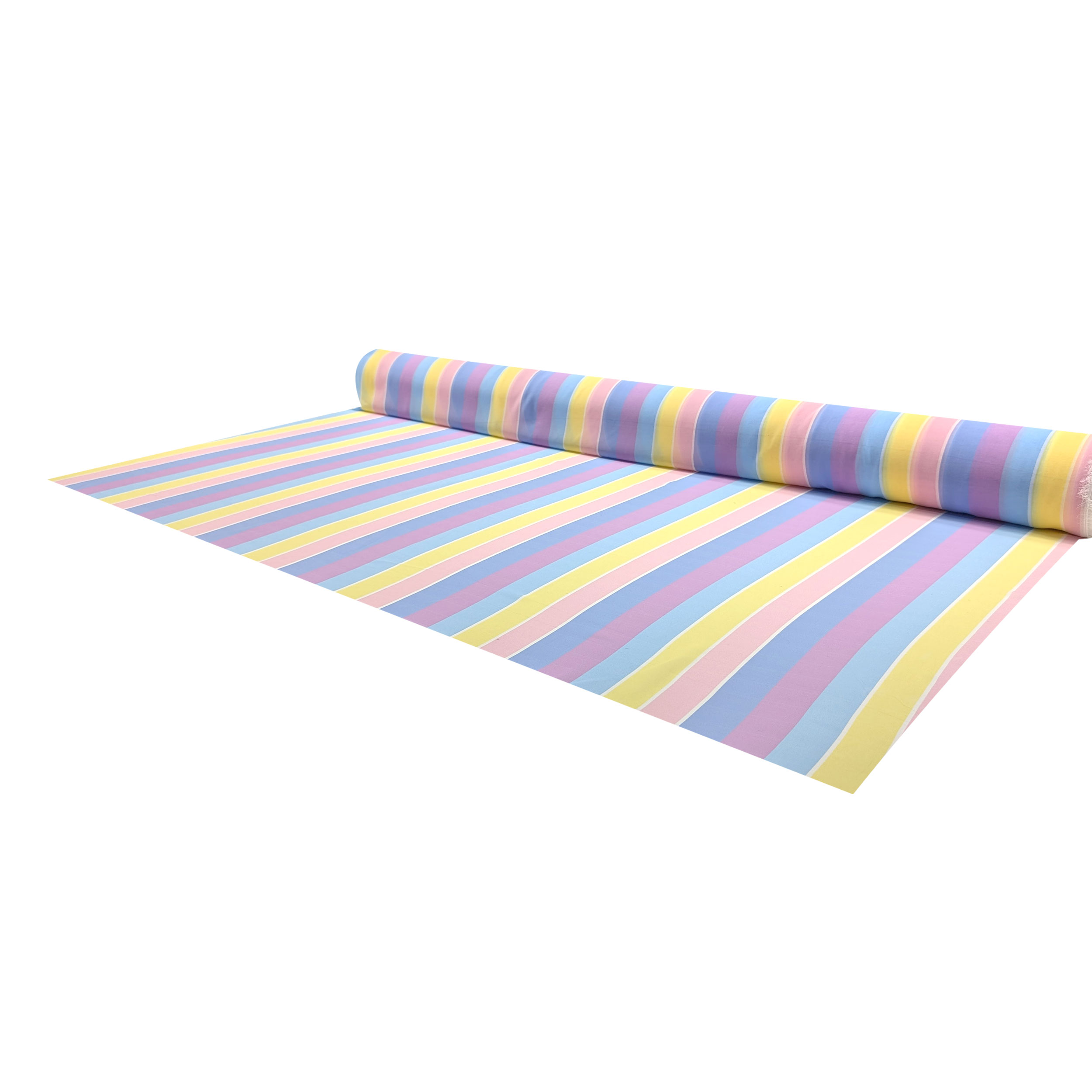 Yellow Pink and Blue Striped Chiffon Image