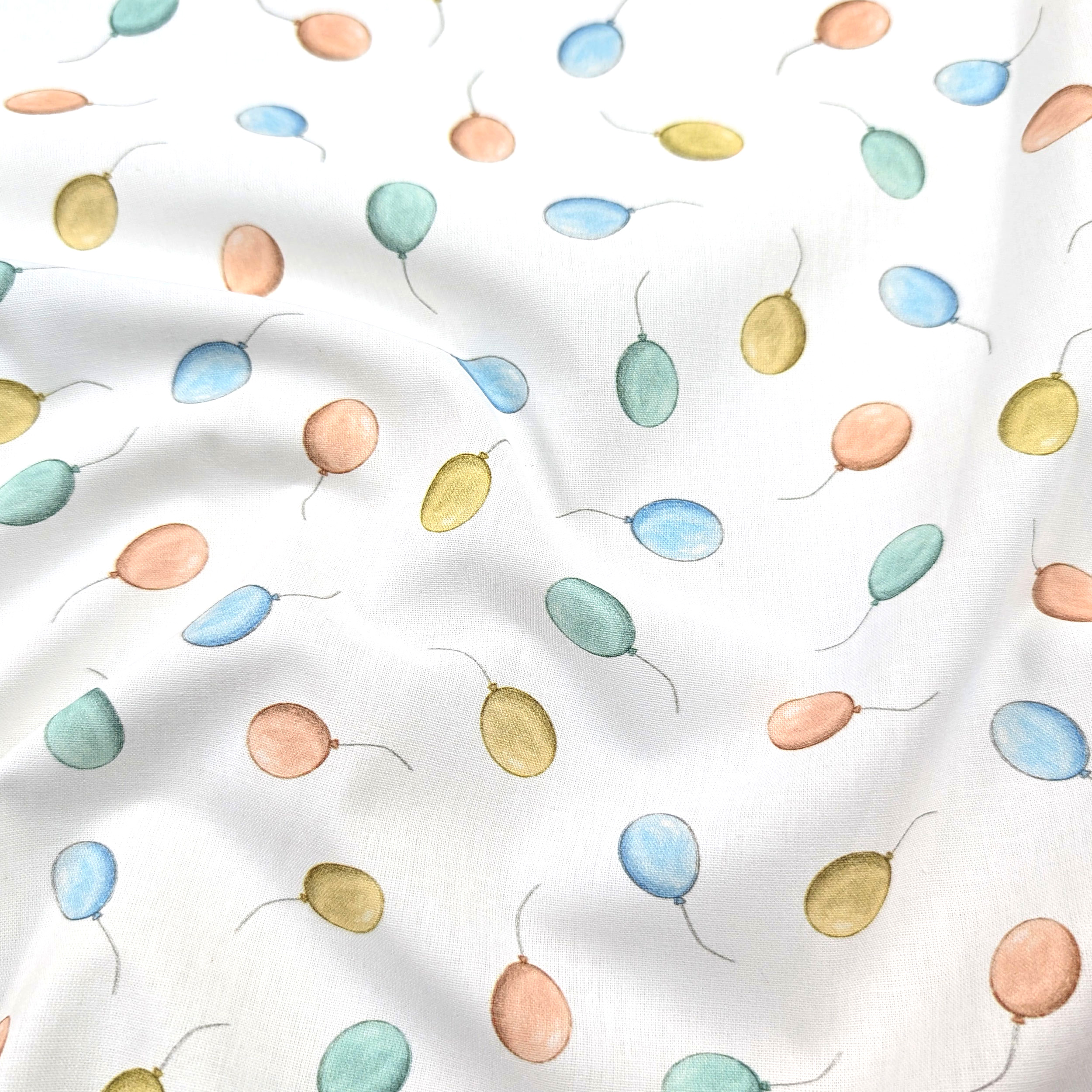 White Percale Cotton Coloured Balloons Image