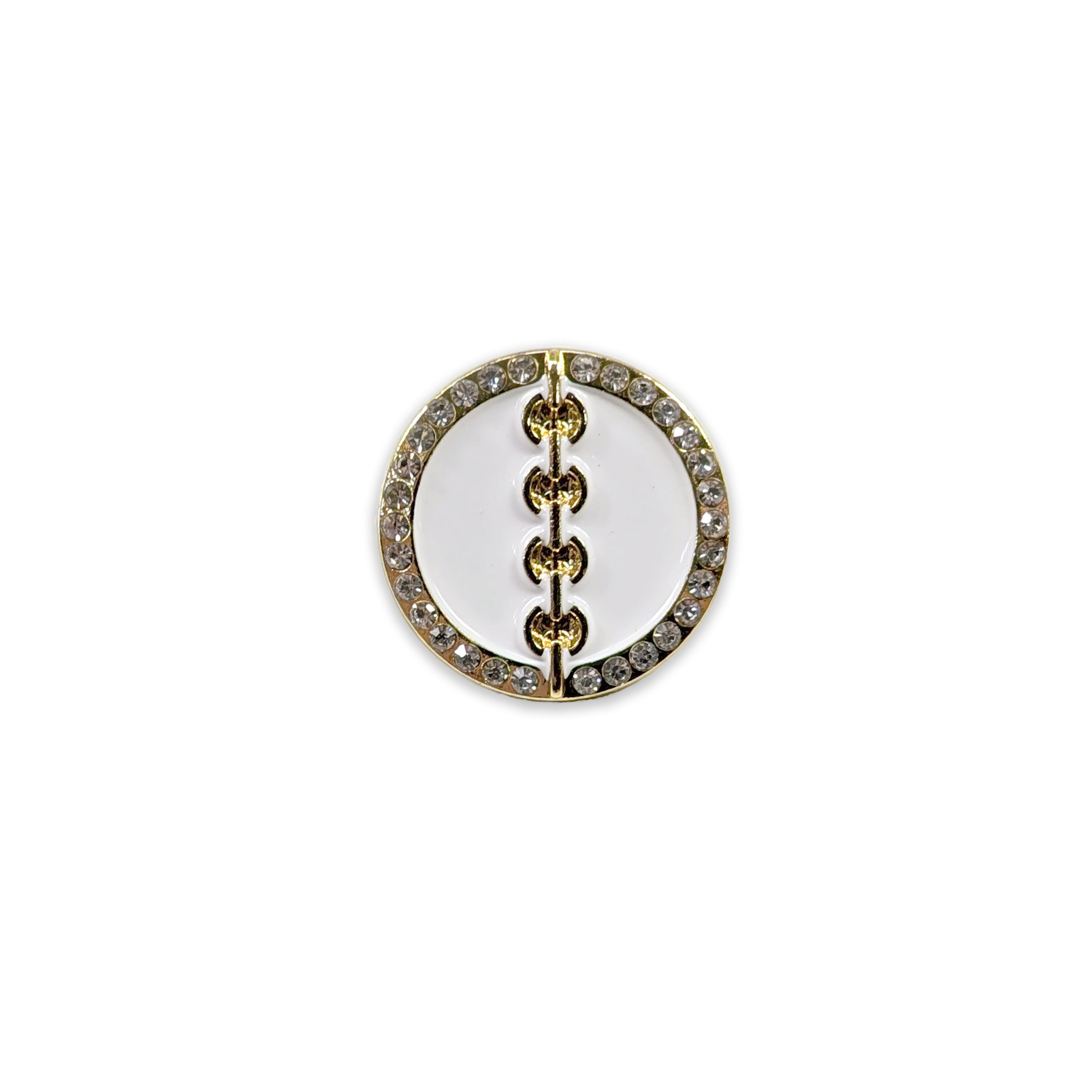 Elegant Rhinestone Button White Image