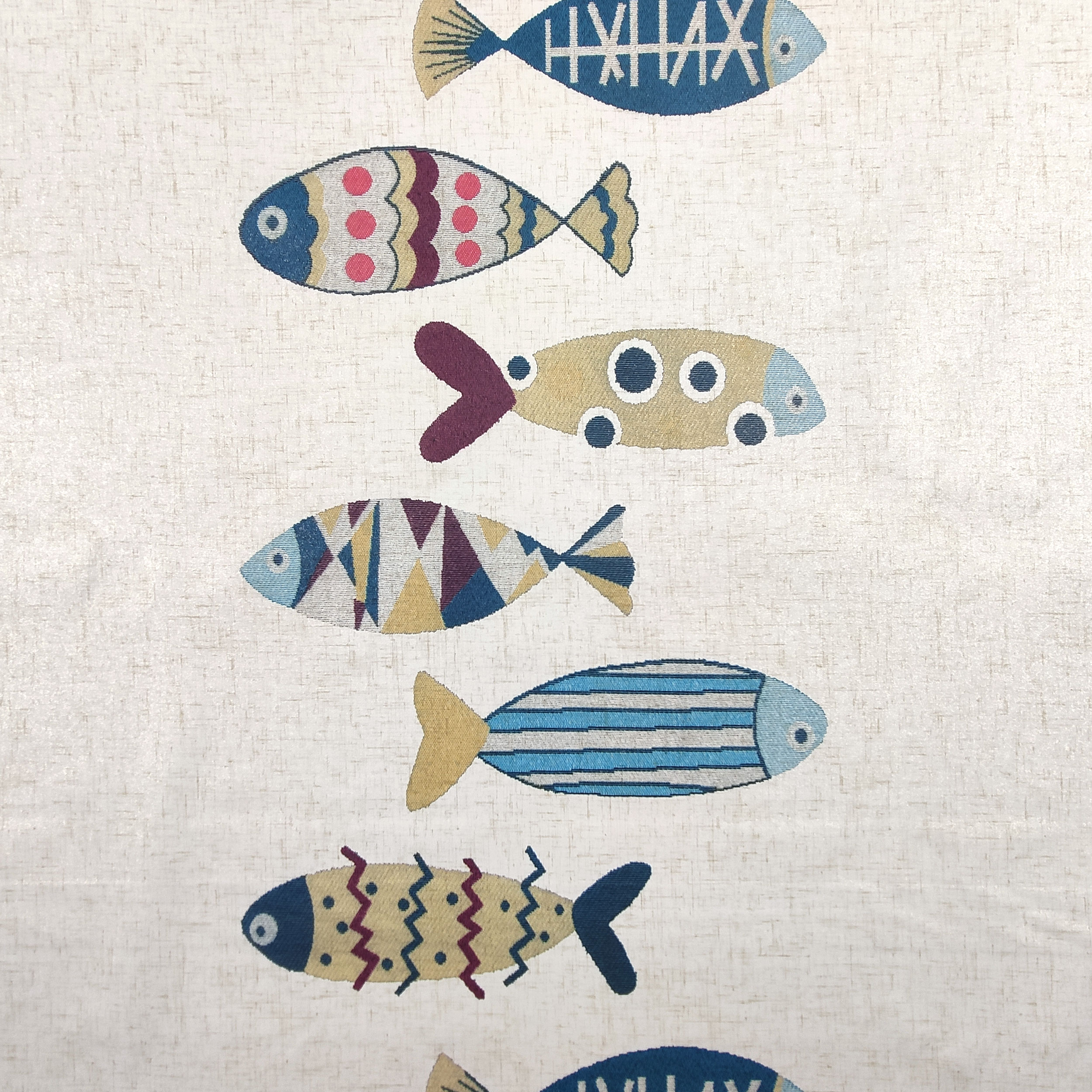 Tejido para Mantel Plastificado Pescado Doble Filo