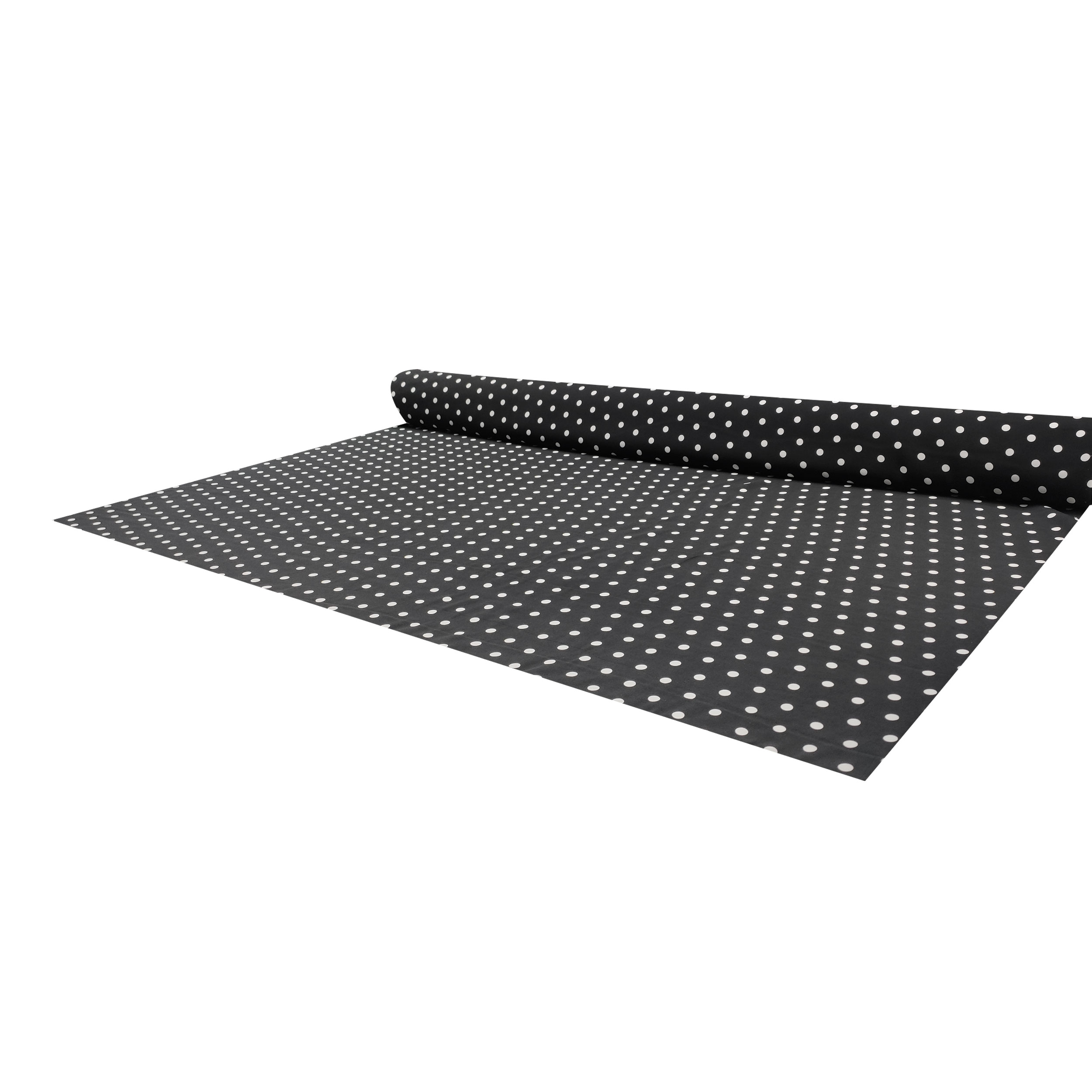 Comfort Viscose Silk White Polka Dot Black Background