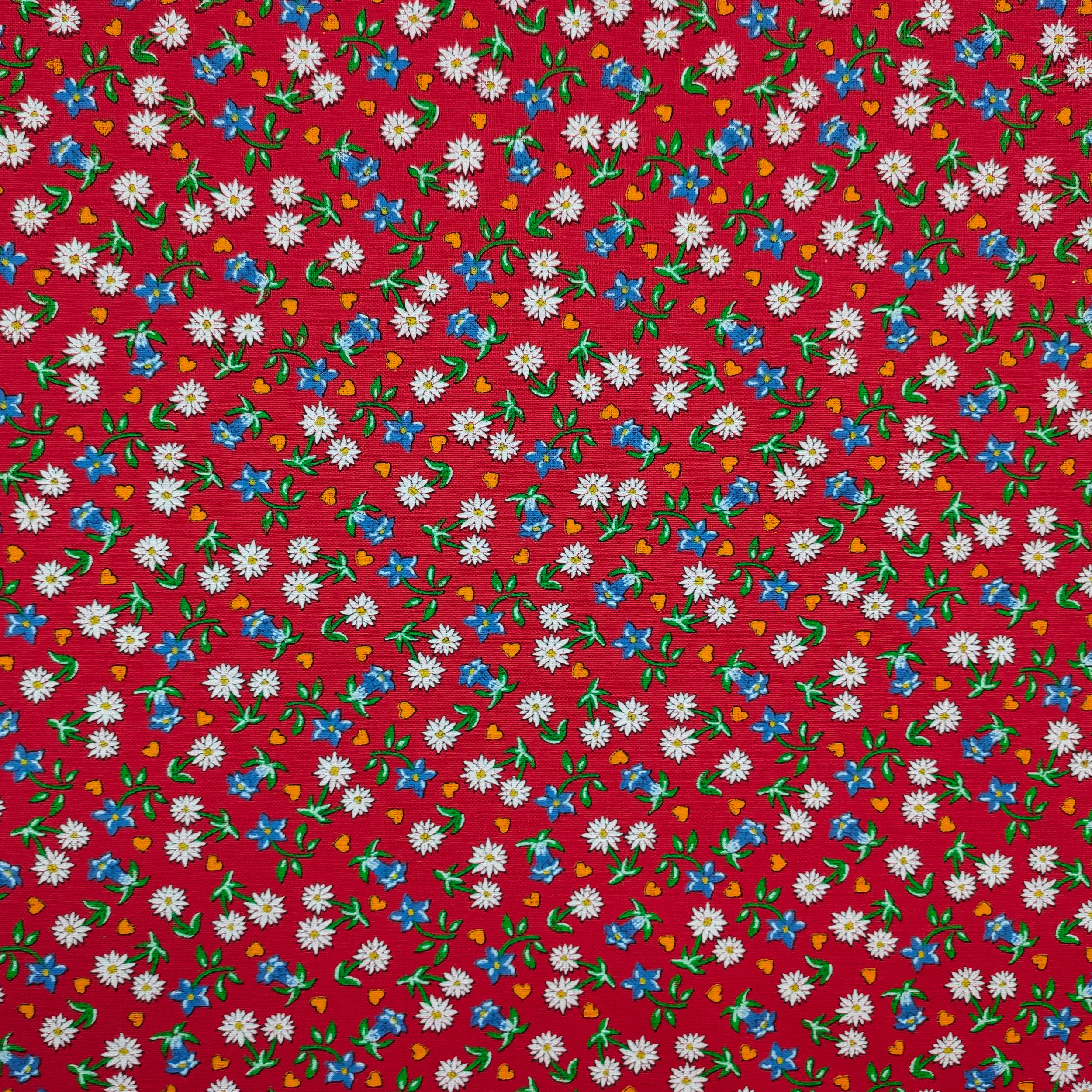 Tela tirolesa de algodón Fondo rojo