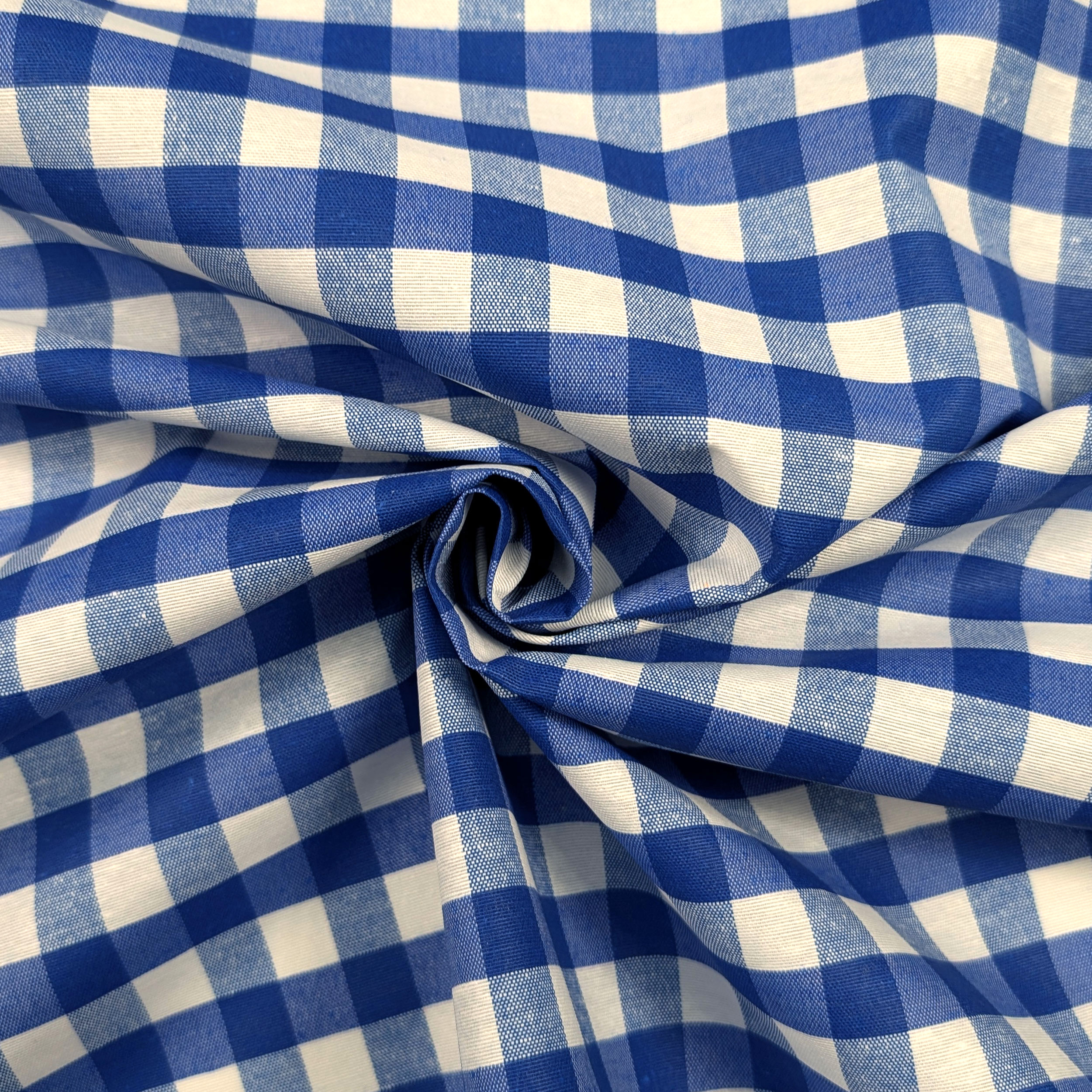 Fabric for Resin Tablecloth Blue Checkered Image