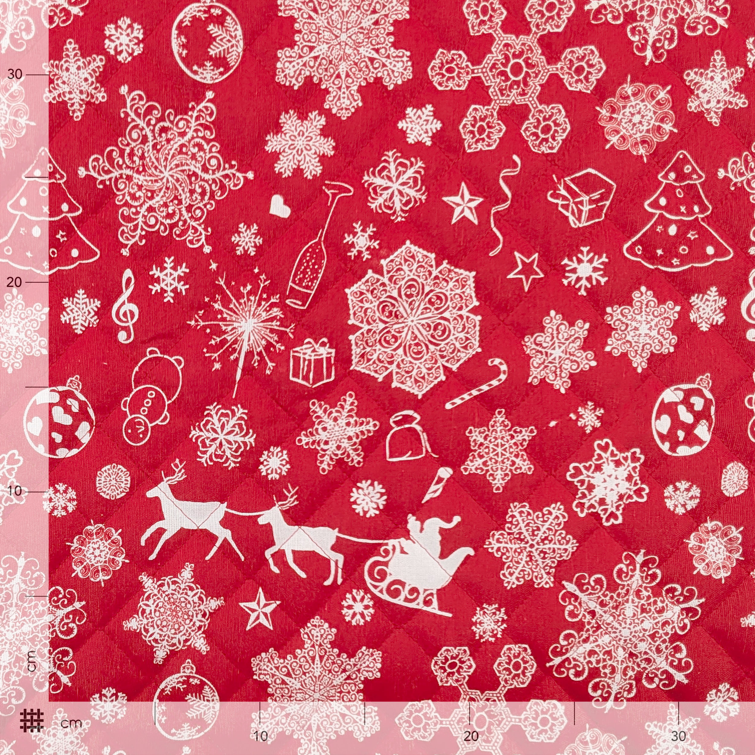 Red Quilted Fabric Snowflakes and Slides Image
