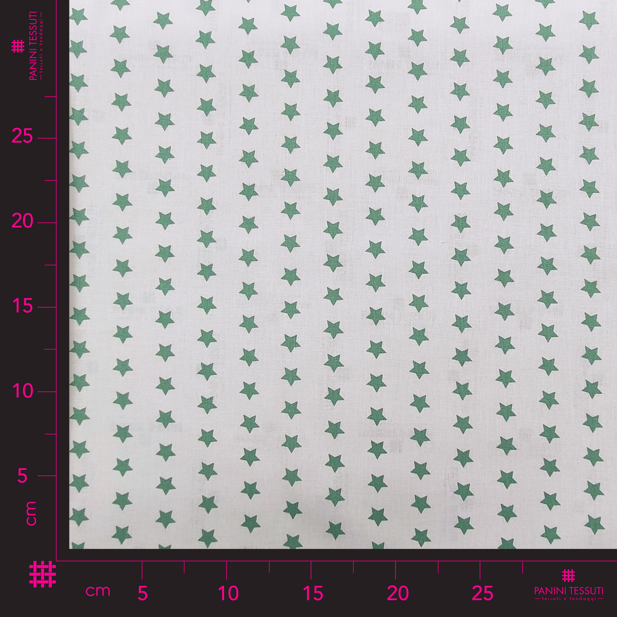 Printed Cotton - White Background with Stars Image