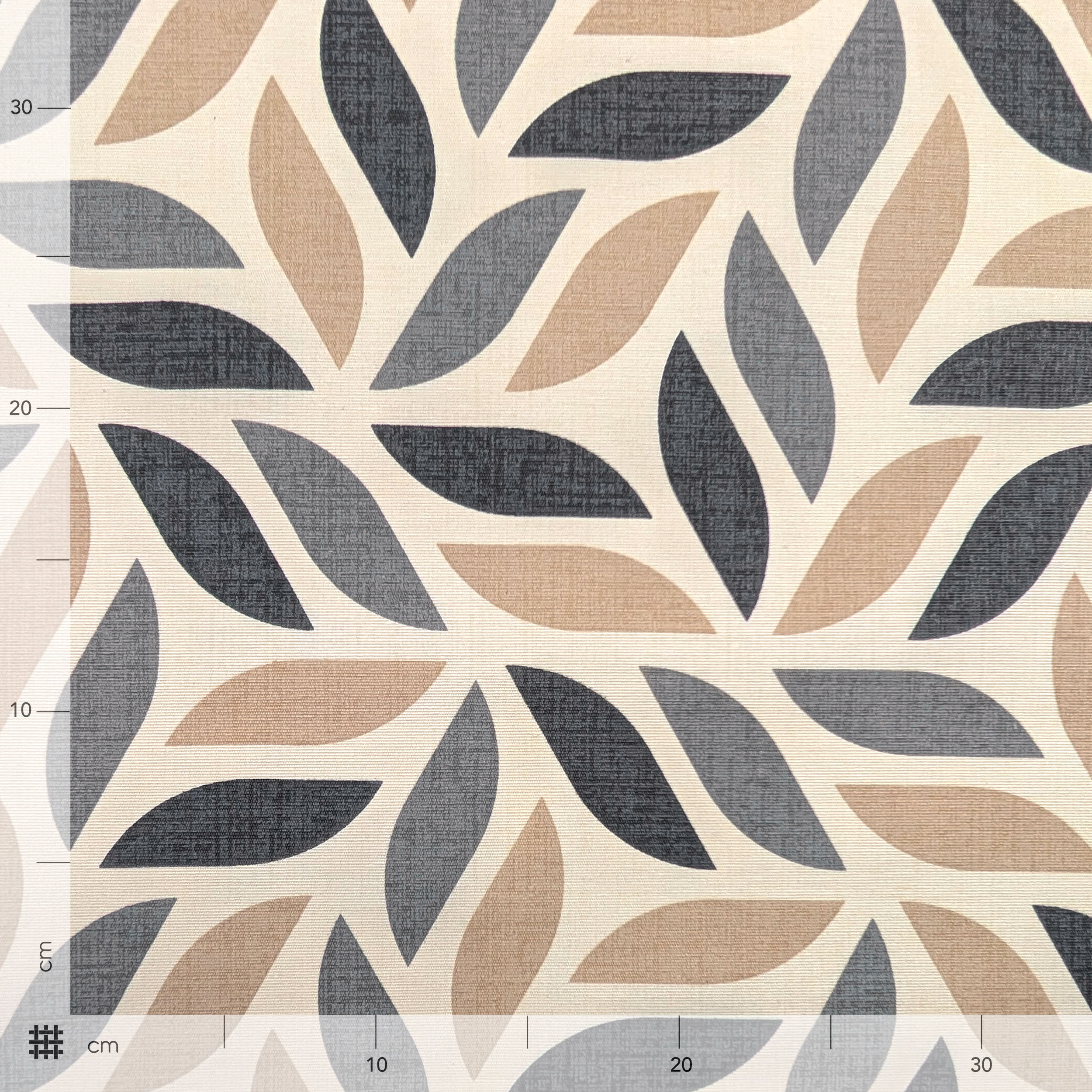 Resin Tablecloth Fabric Stylized Leaves Cool Tones Image
