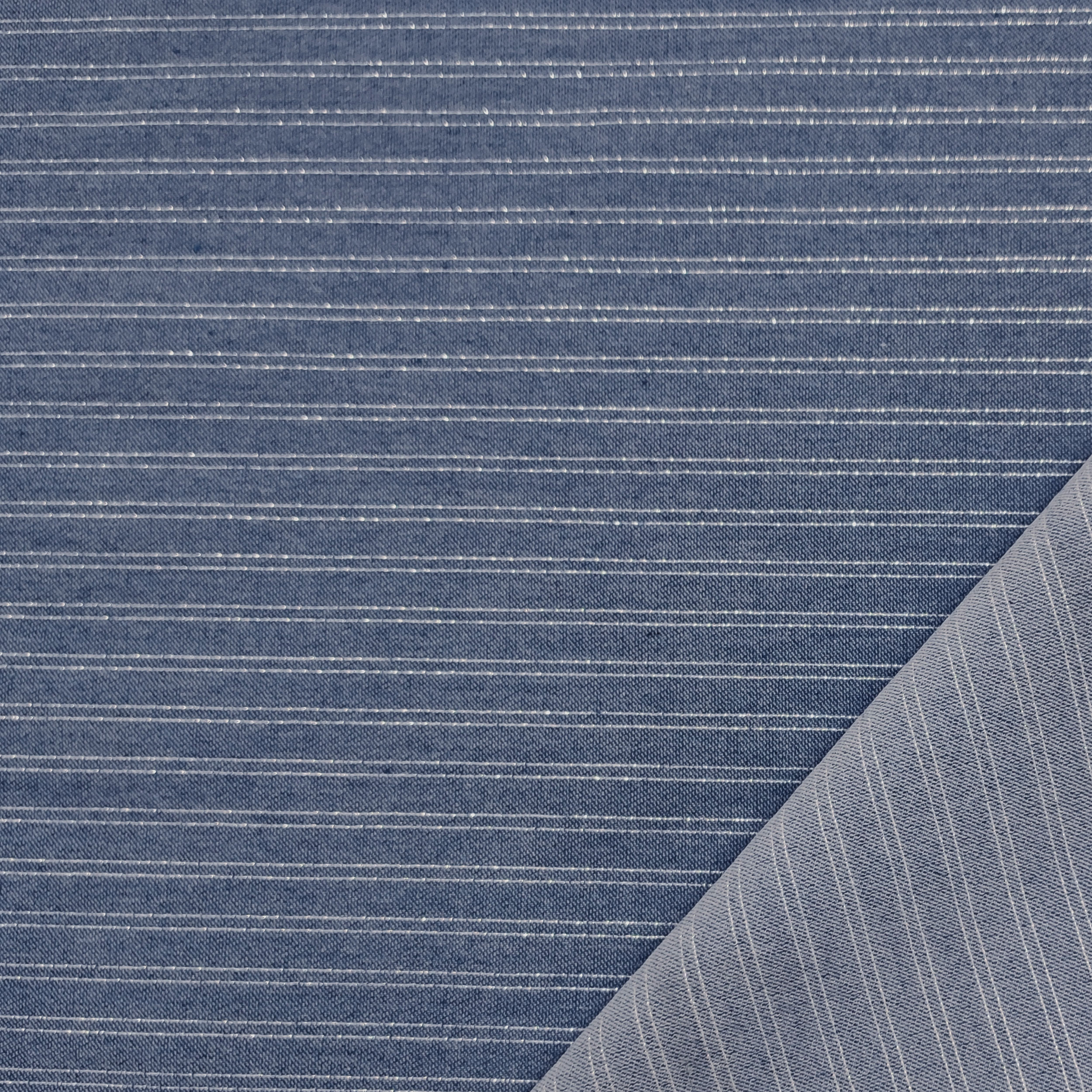 Stretch denim cotton Lurex stripes