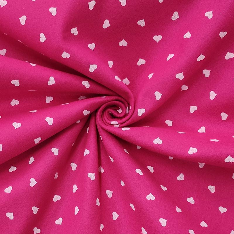 Soft Thin Felt - White Hearts Image
