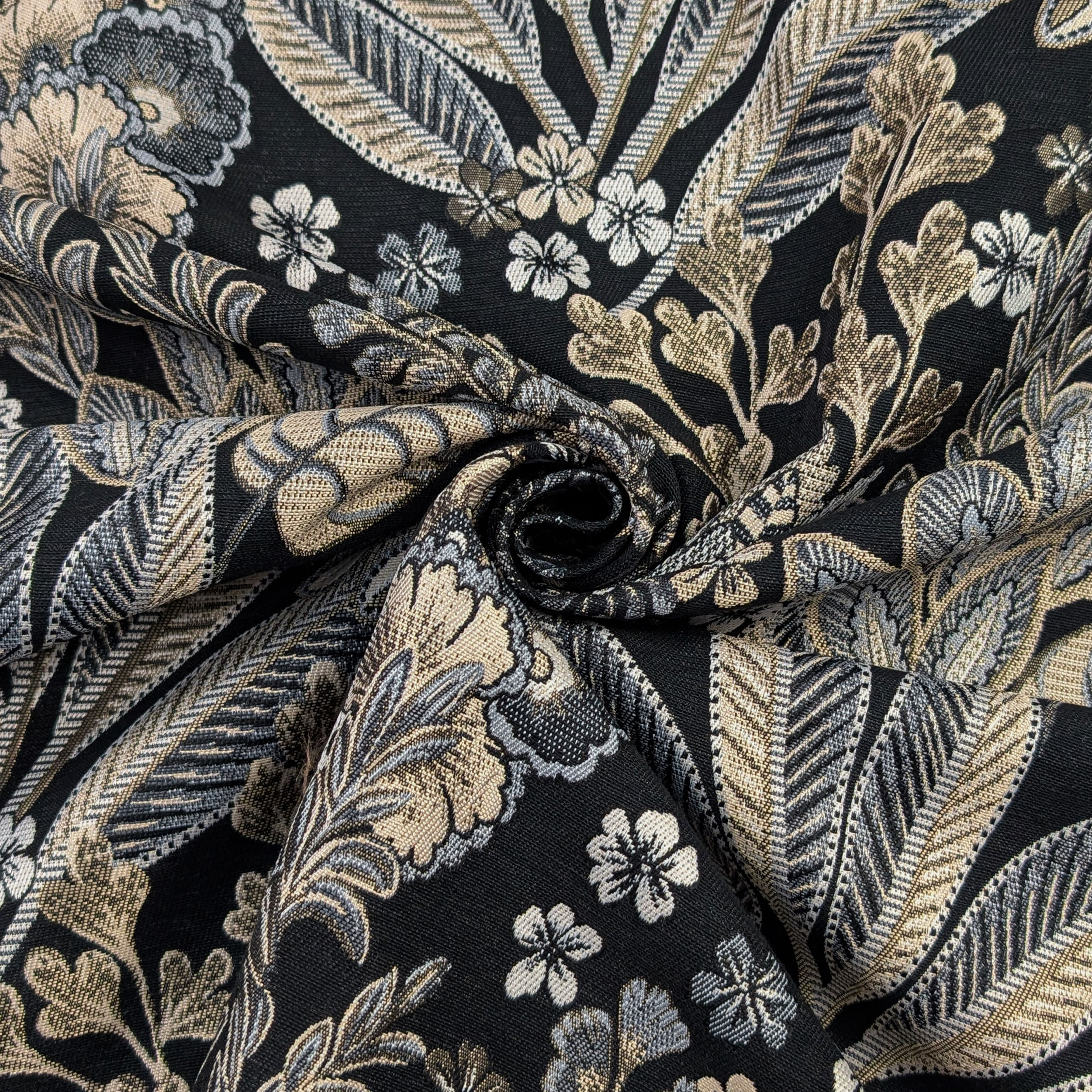 Jacquard floral tons noirs Image