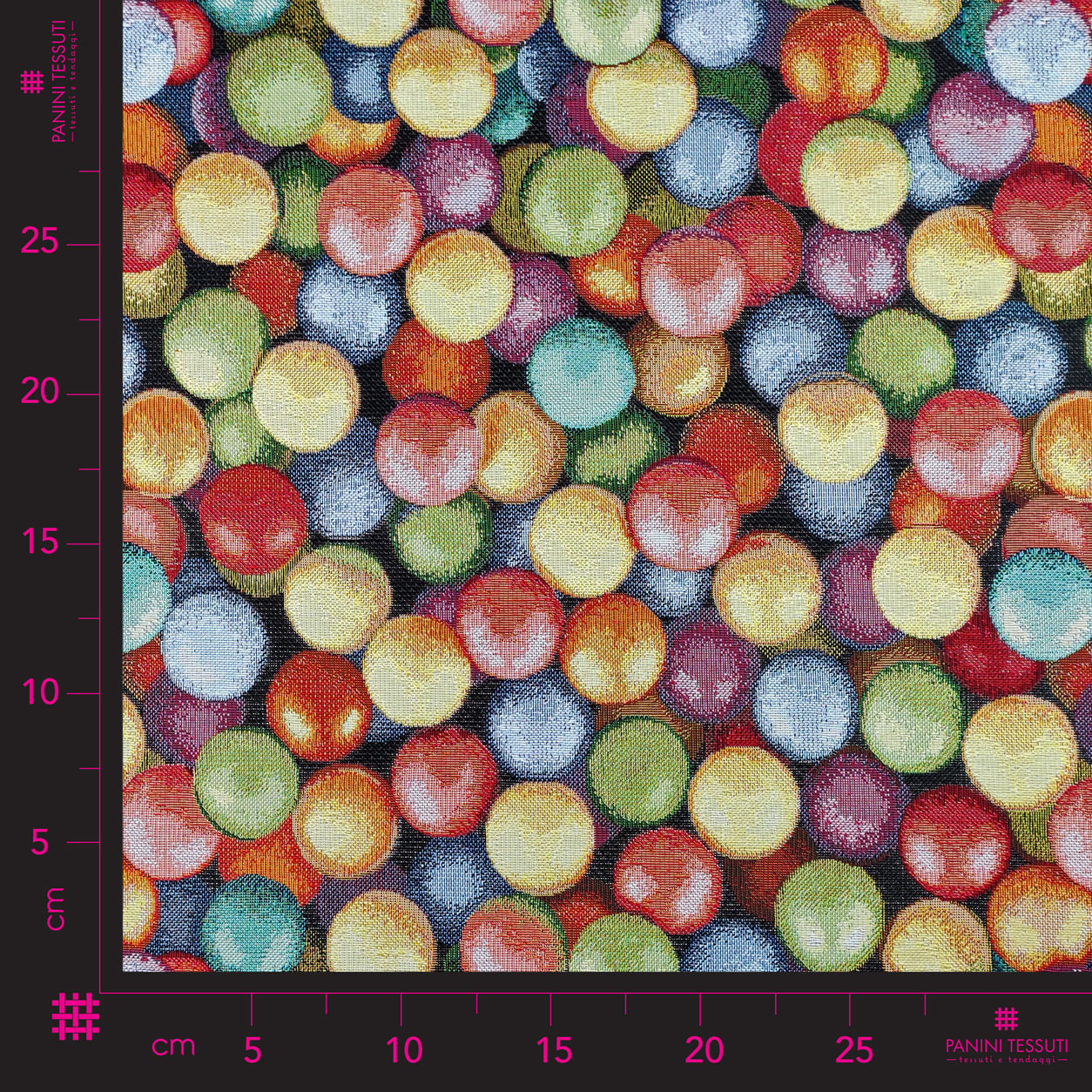 Tejido Jacquard Fantasía Burbujas de Colores
