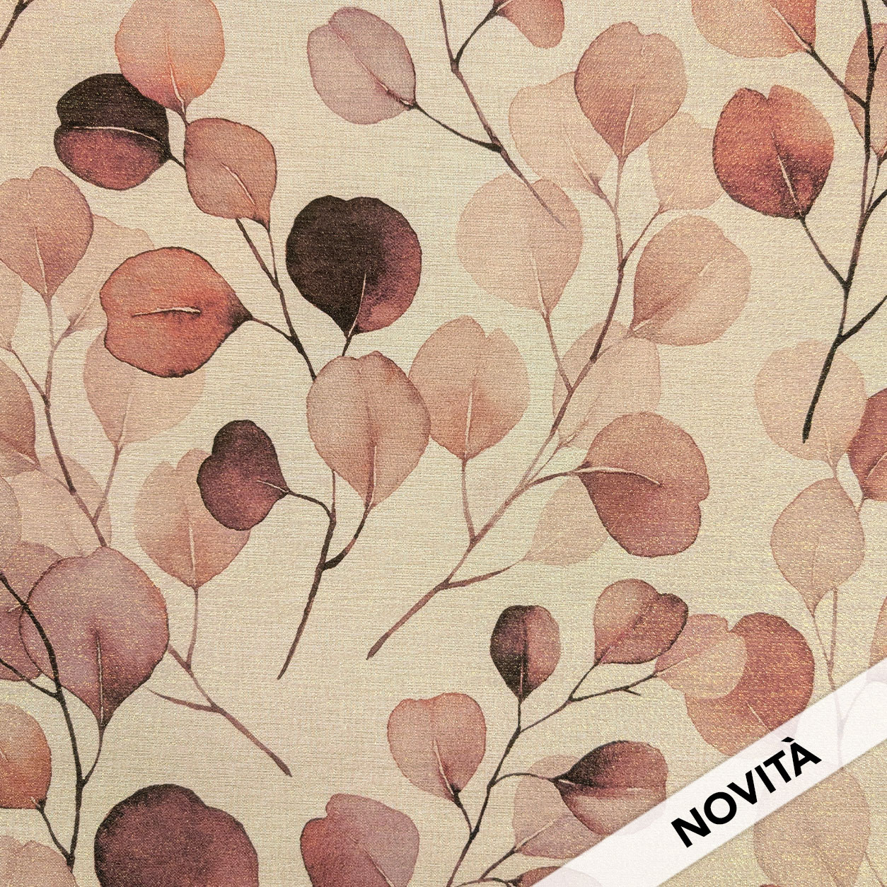 Soft Resin-Coated Lurex Leaf Tablecloth Fabric Image