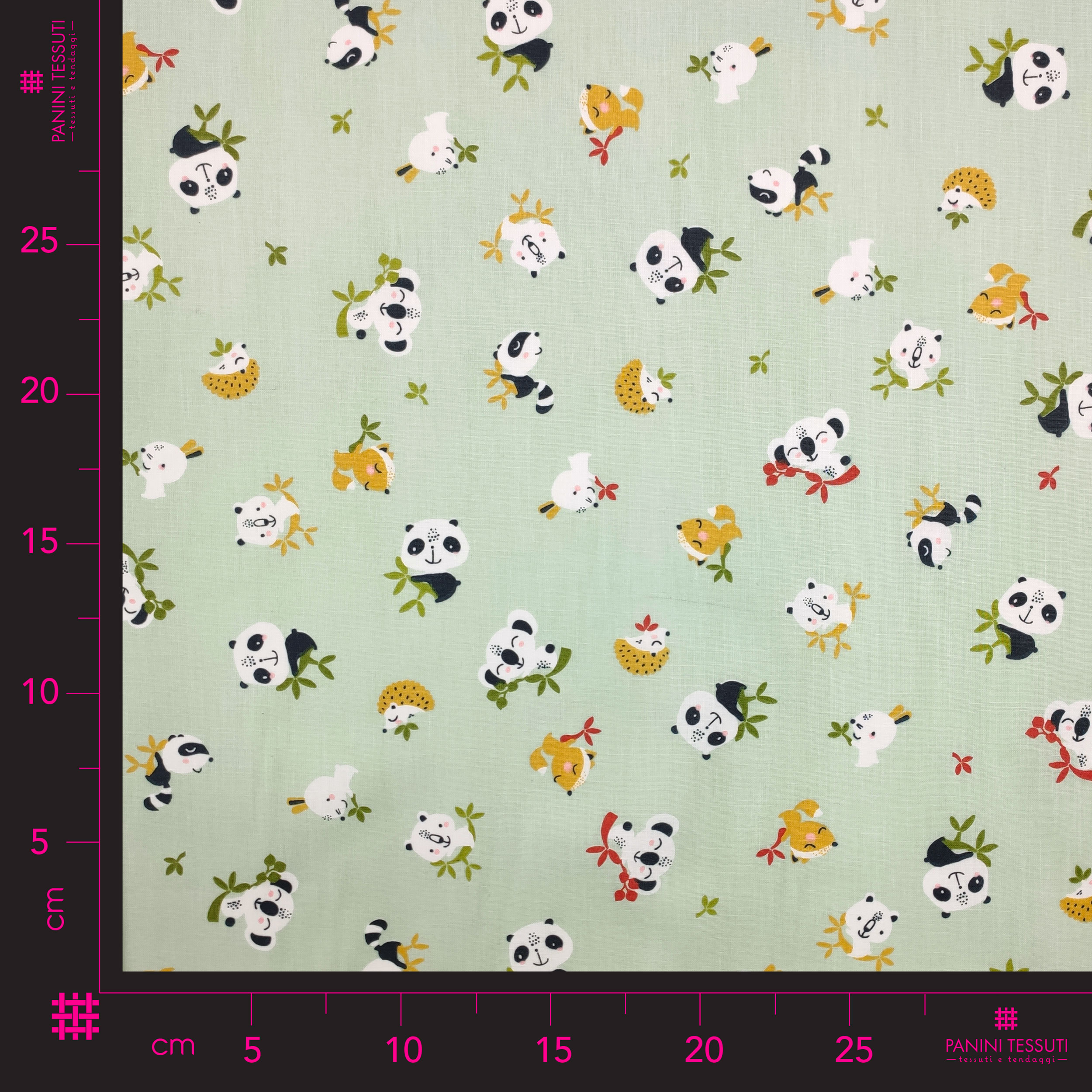 Tissu en coton Panda et Koala