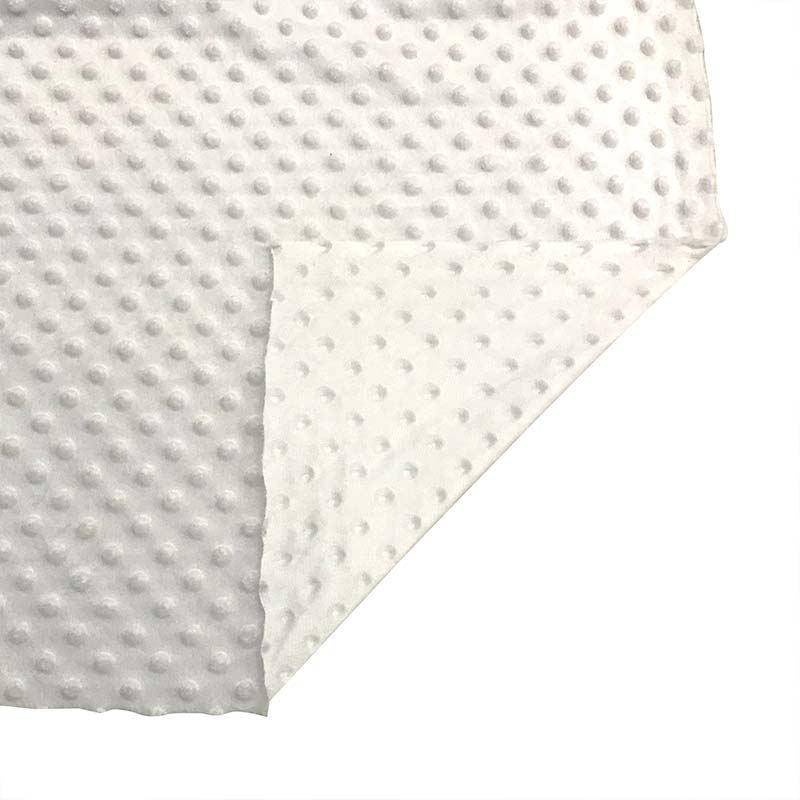 Tessuto Minky Dots Peluche Bianco 