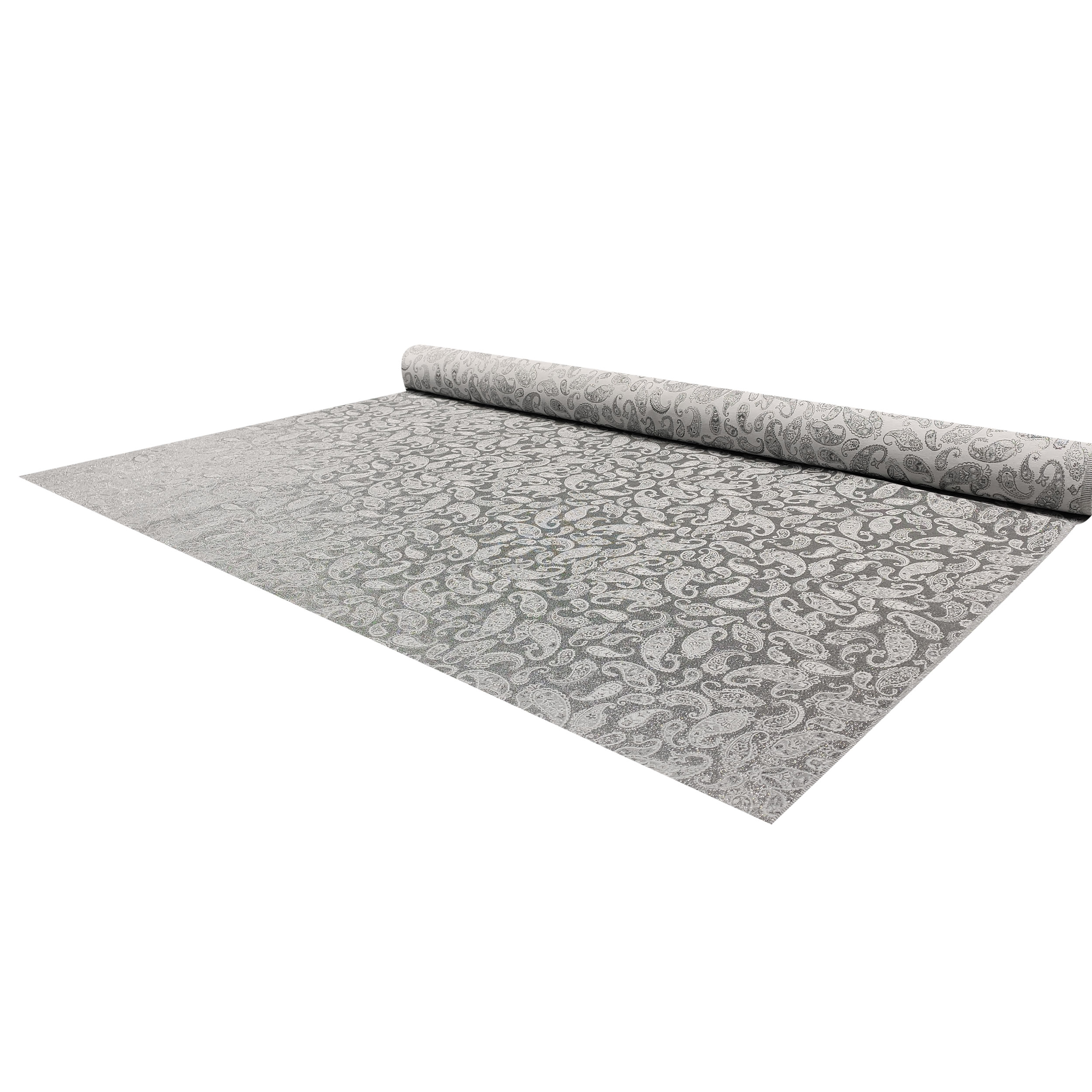 Coton mélangé Cachemire Fantaisie Argent Lurex