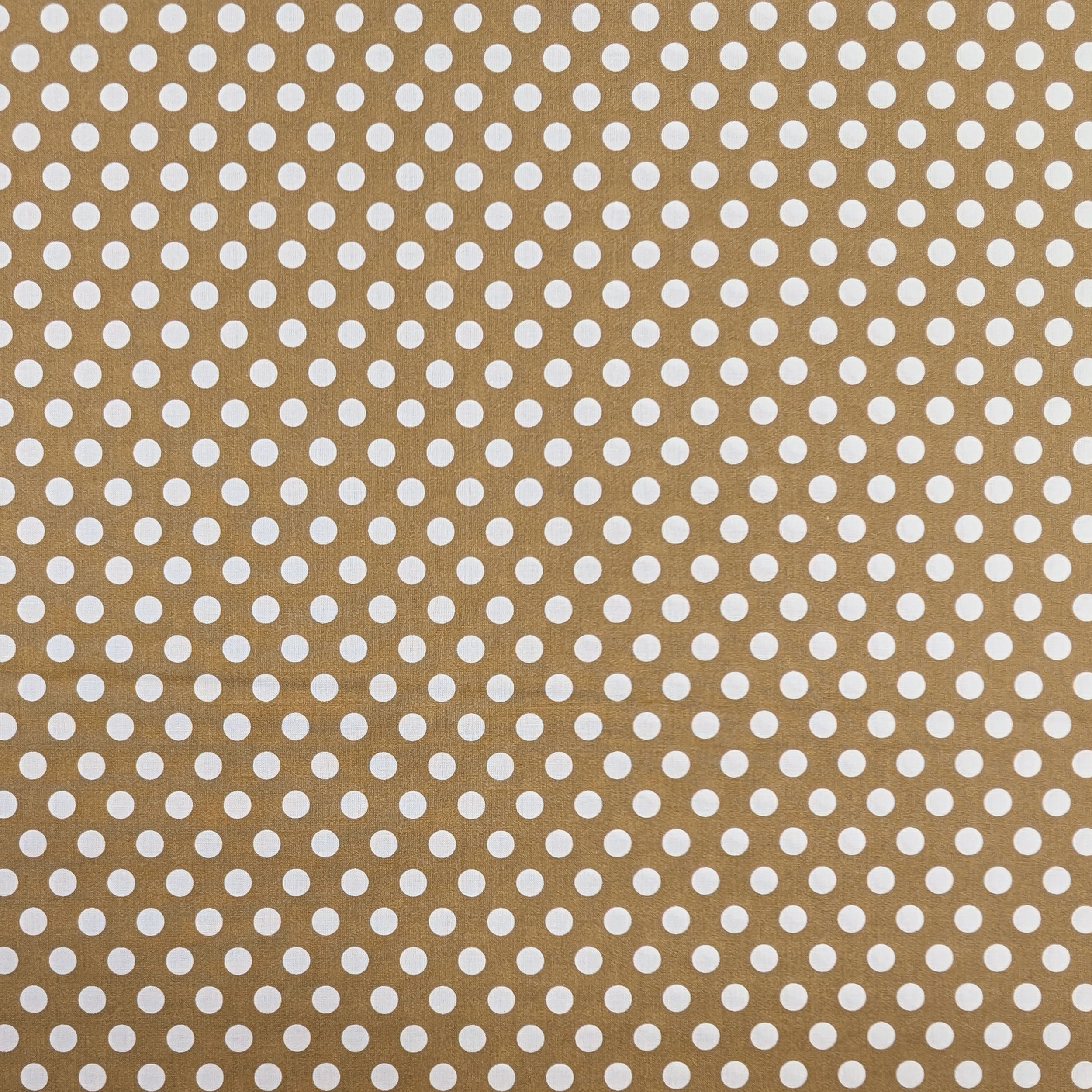 Tessuto Cotone Beige a Pois Grandi Image
