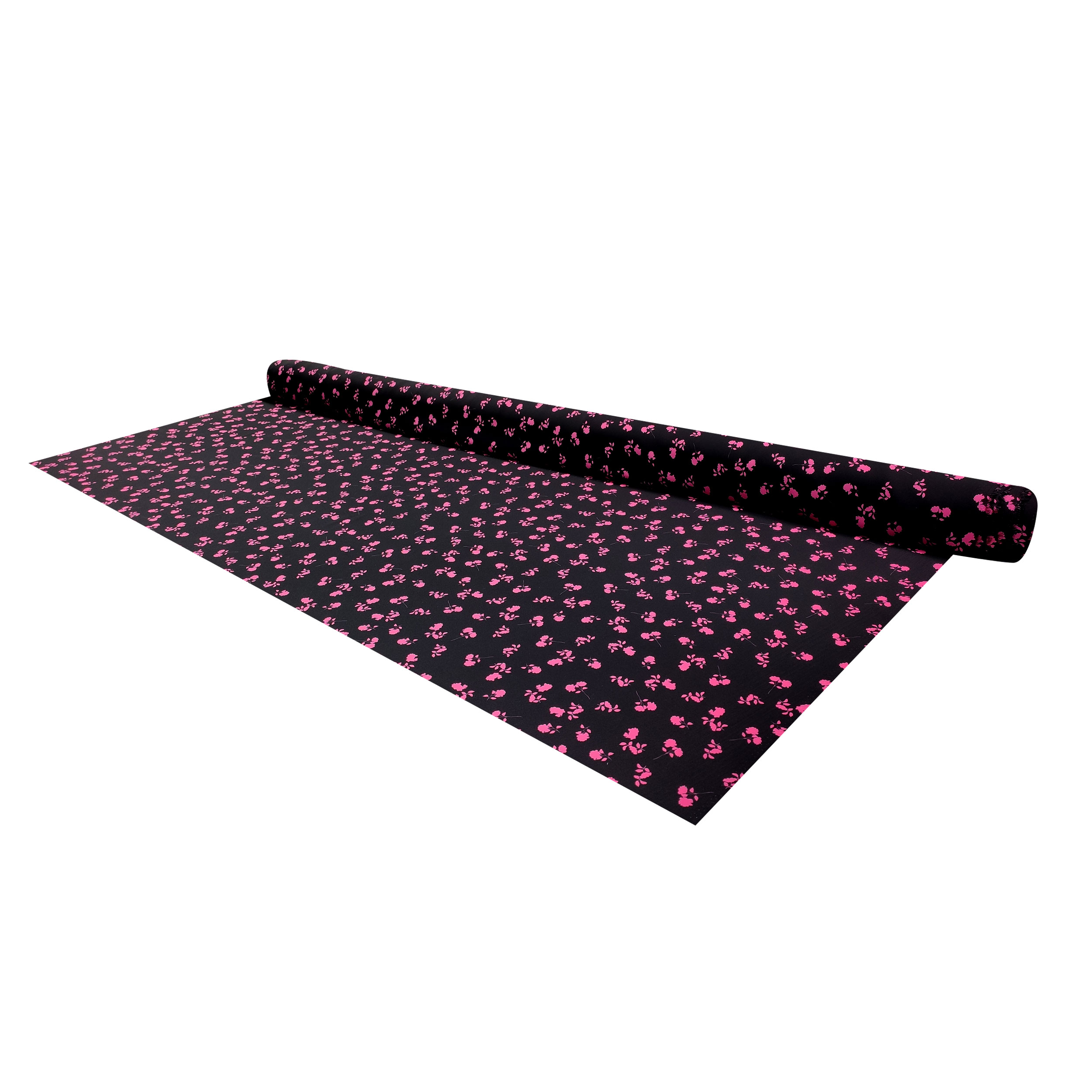 Motif de fleur de fuxia framboise fond noir