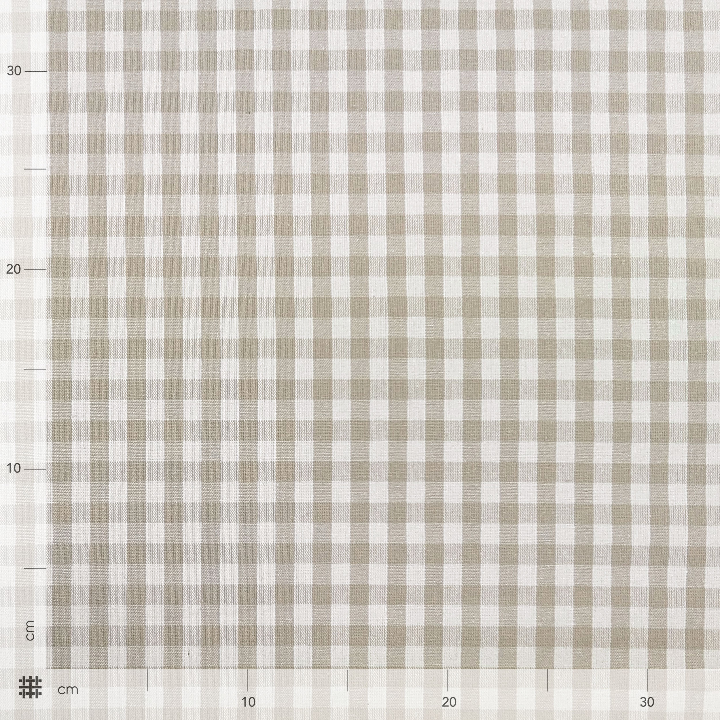 Washed Cotton Yarn Dyed Check Beige Image