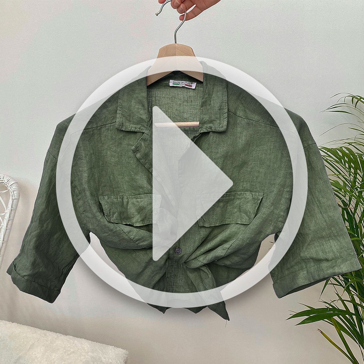 Reines Leinen Unifarbener Stoff Image
