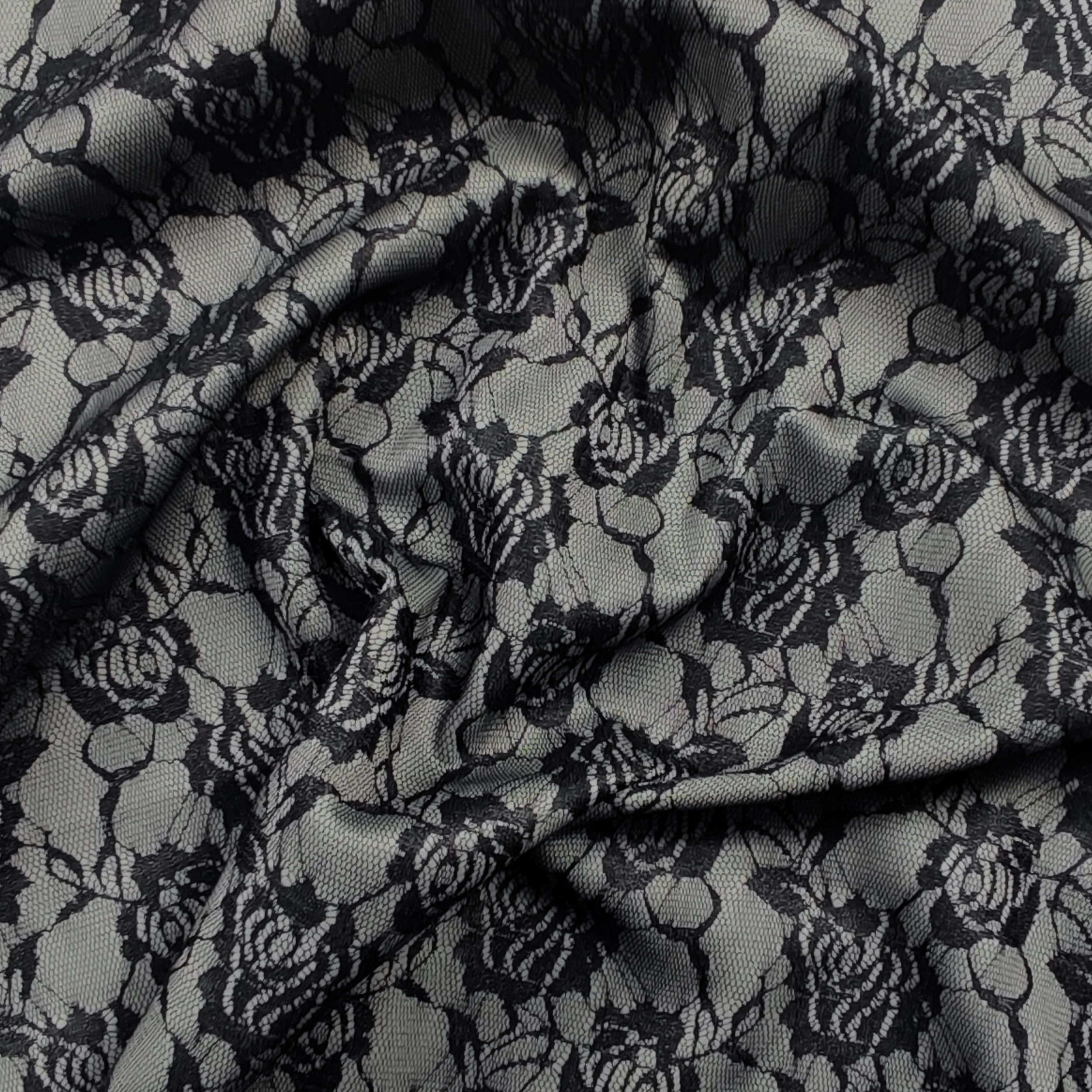Punto Milano Grau Fantasy Lace Schwarz