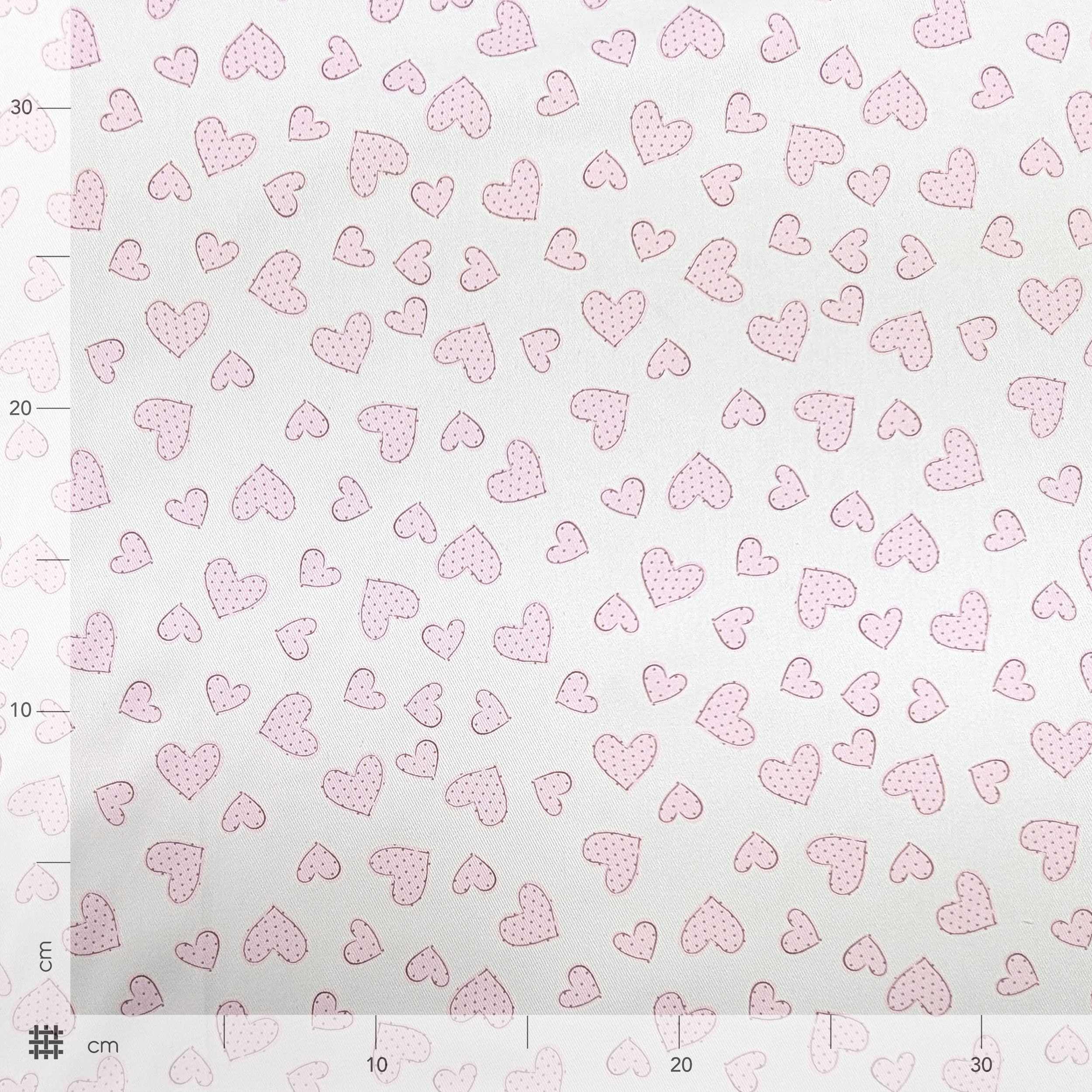 Pink Hearts Cotton Gabardine Image