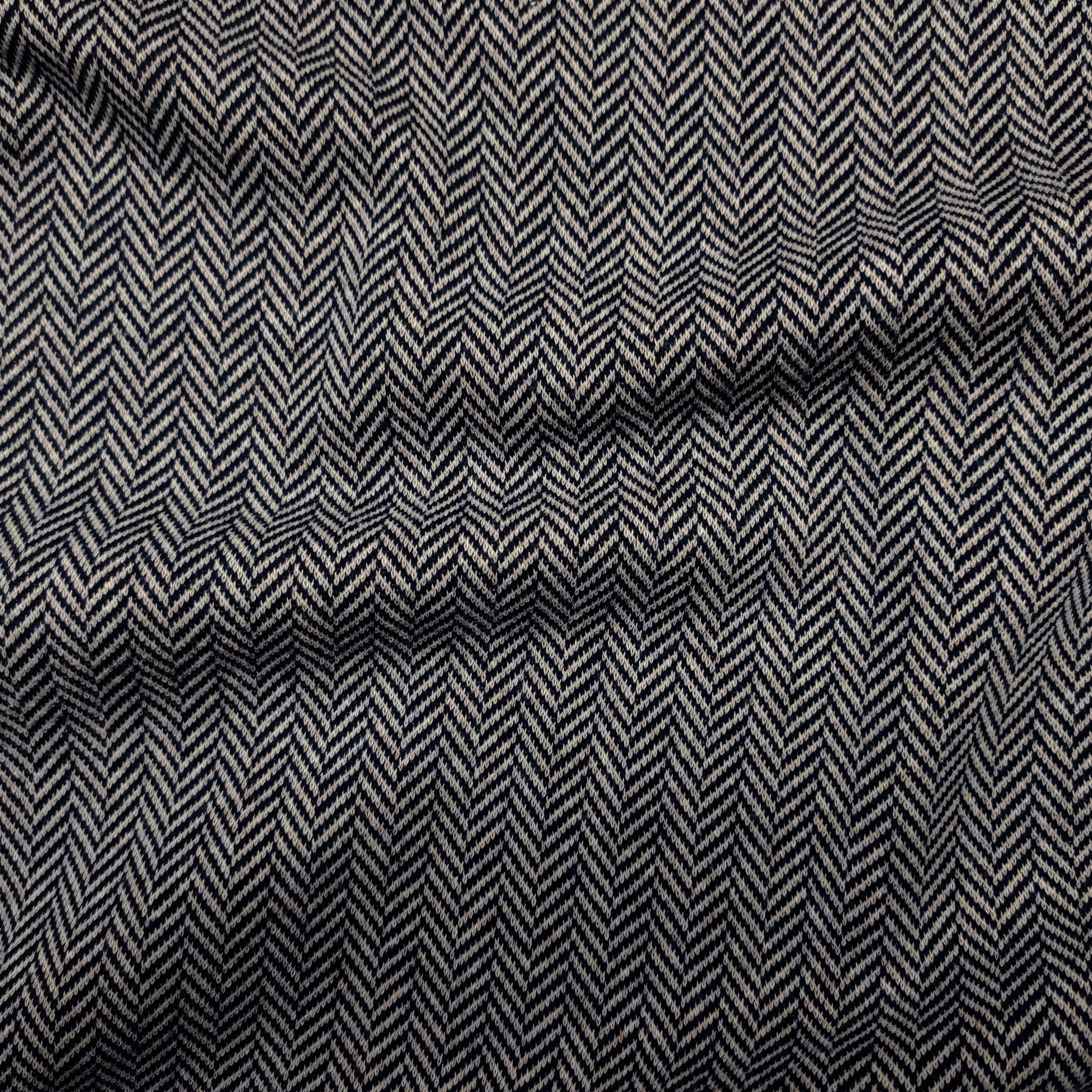 Milano Punto Coton mélangé à chevrons Bleu