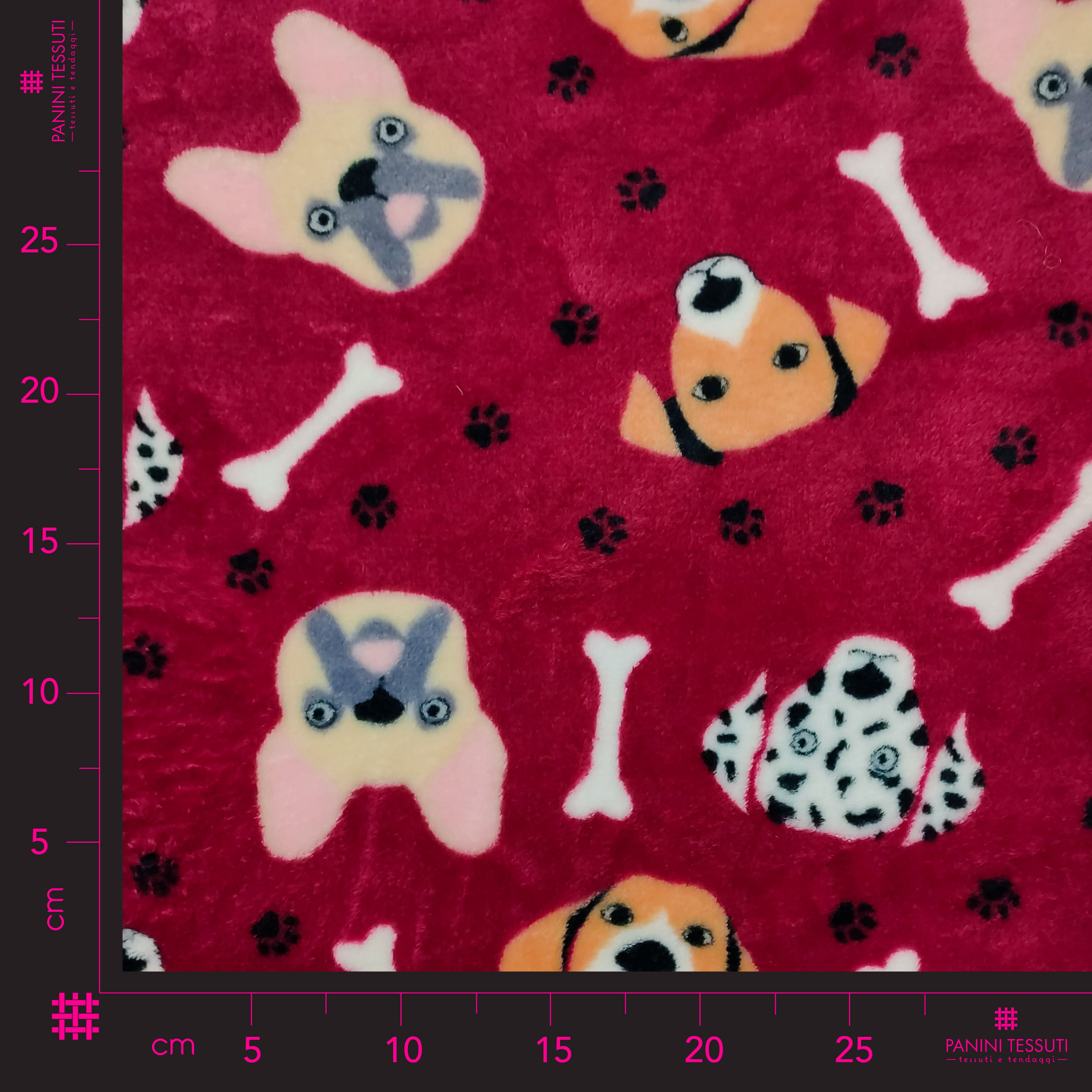 Cashmere Fleece Doggie Fondo Rojo Oscuro