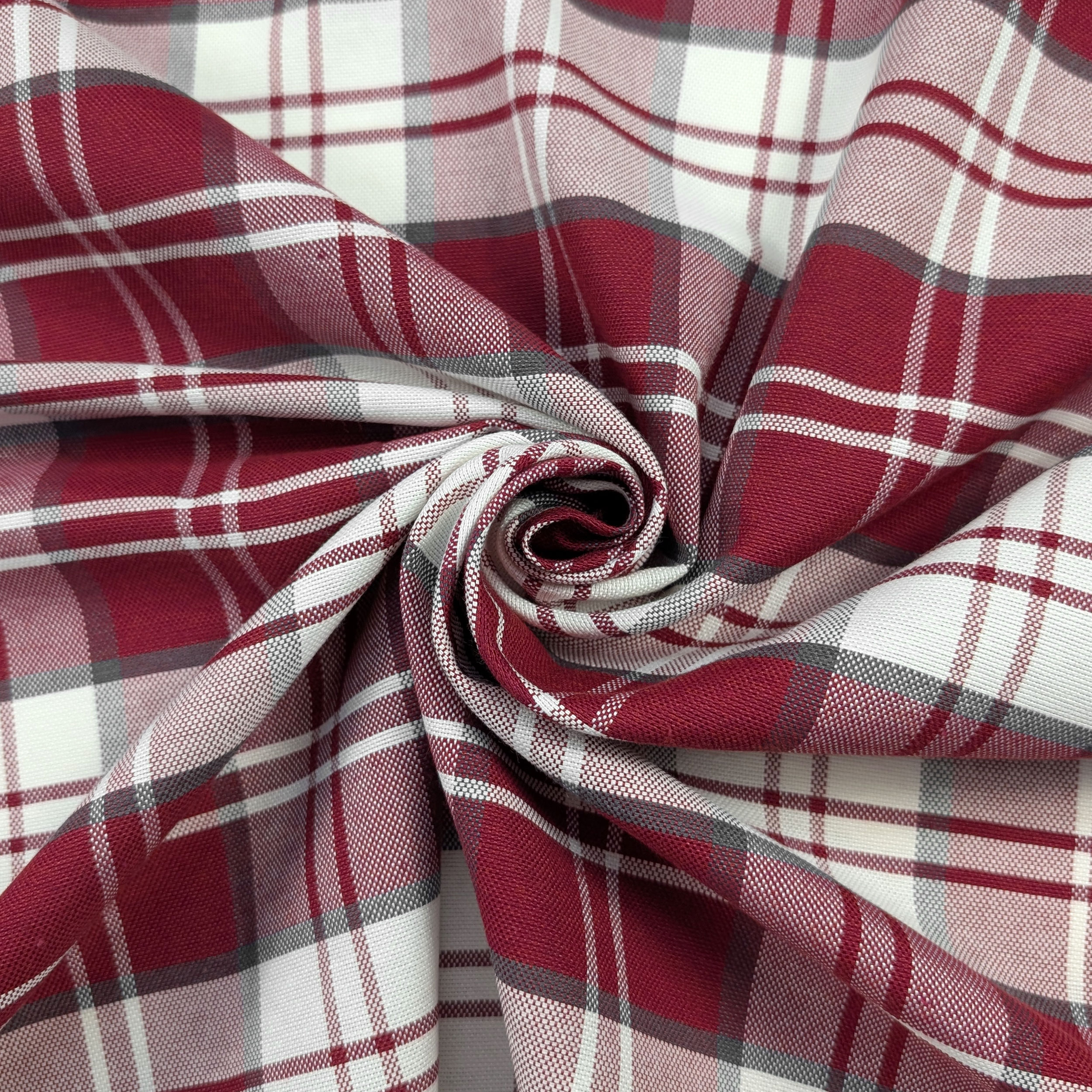 Bordeaux Tartan Yarn Dyed Fabric Image