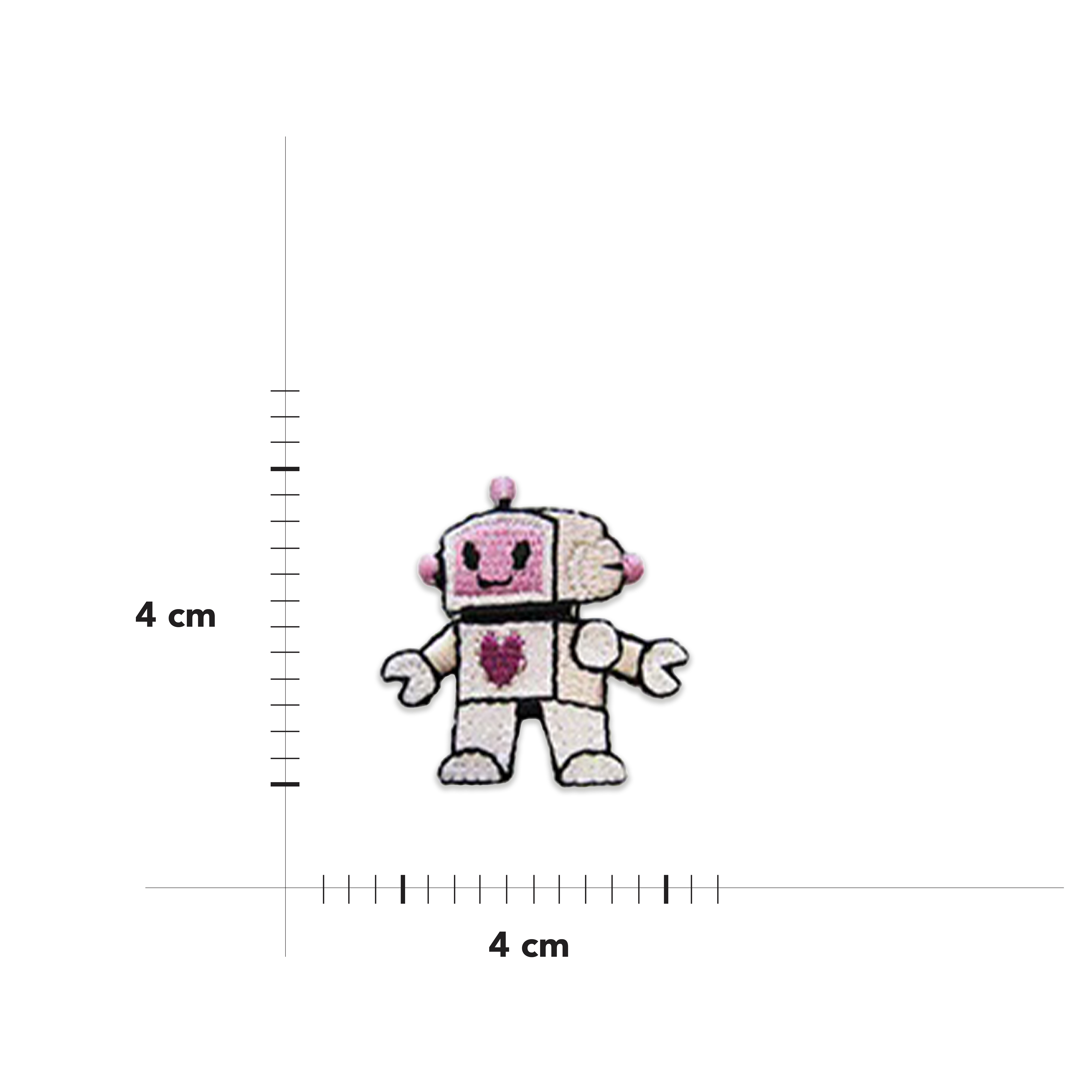 Pink Glitter Robot Thermoadhesive Application Image