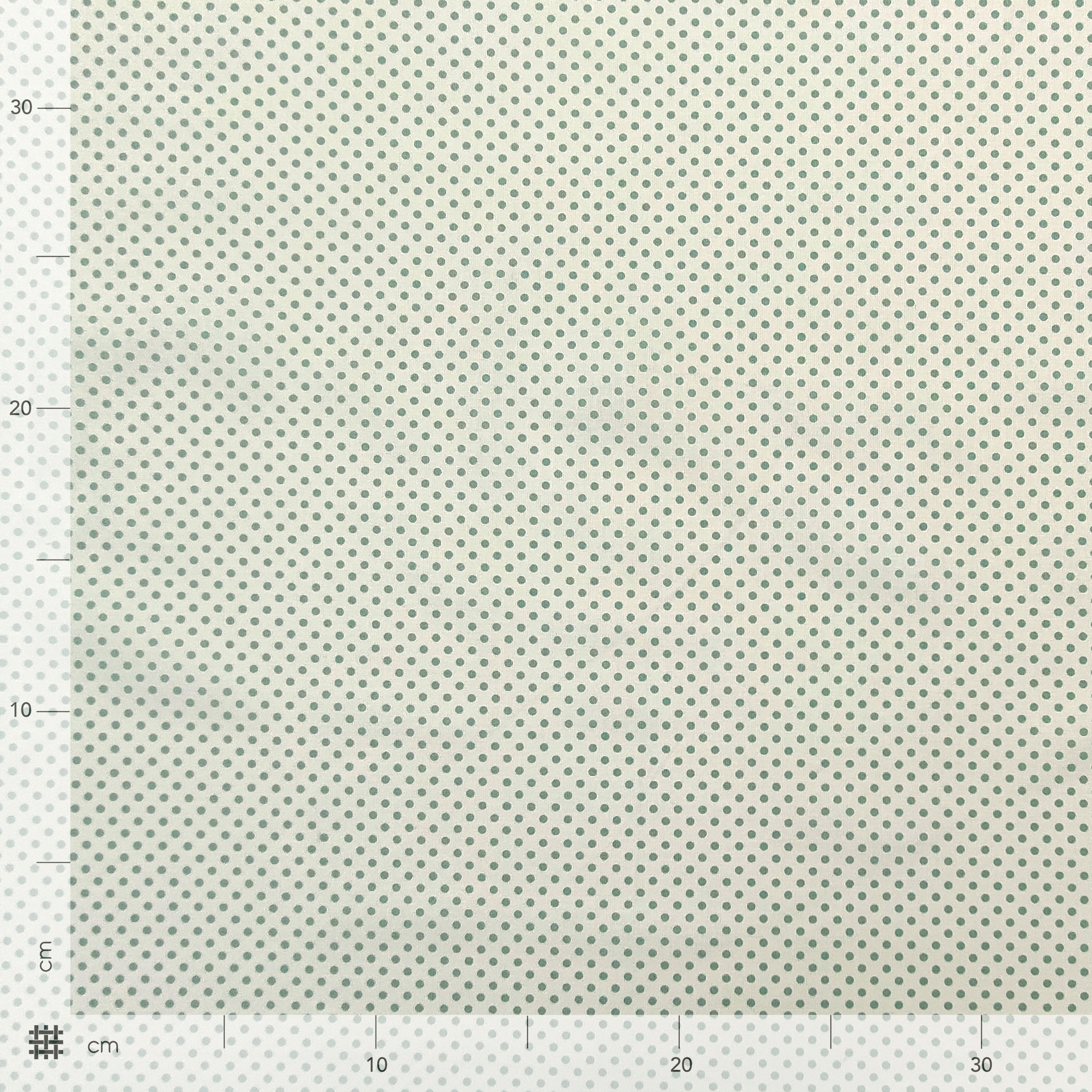Baumwollstoff Weiß Mint Polka Dot