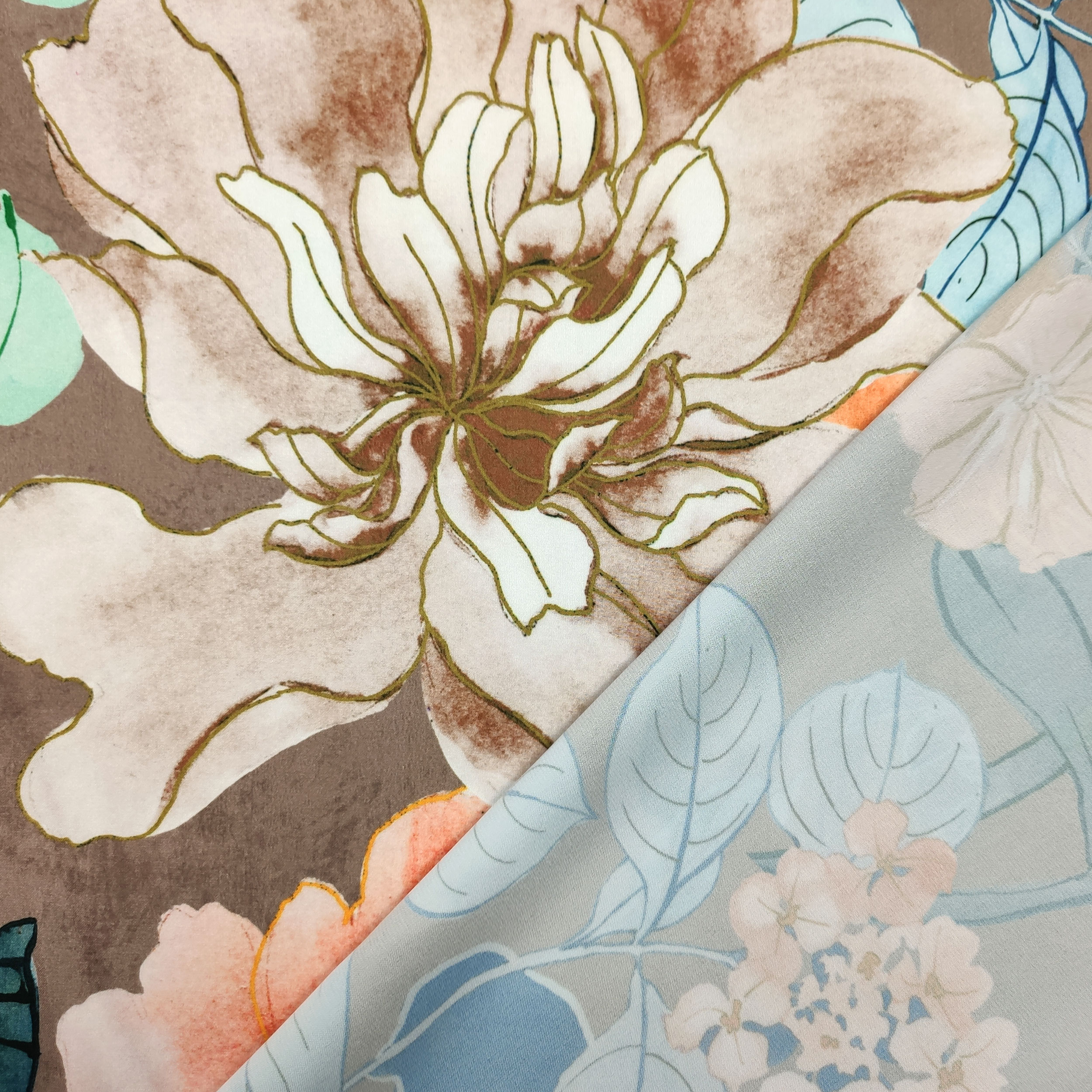 High Fashion Flowers Brown Background