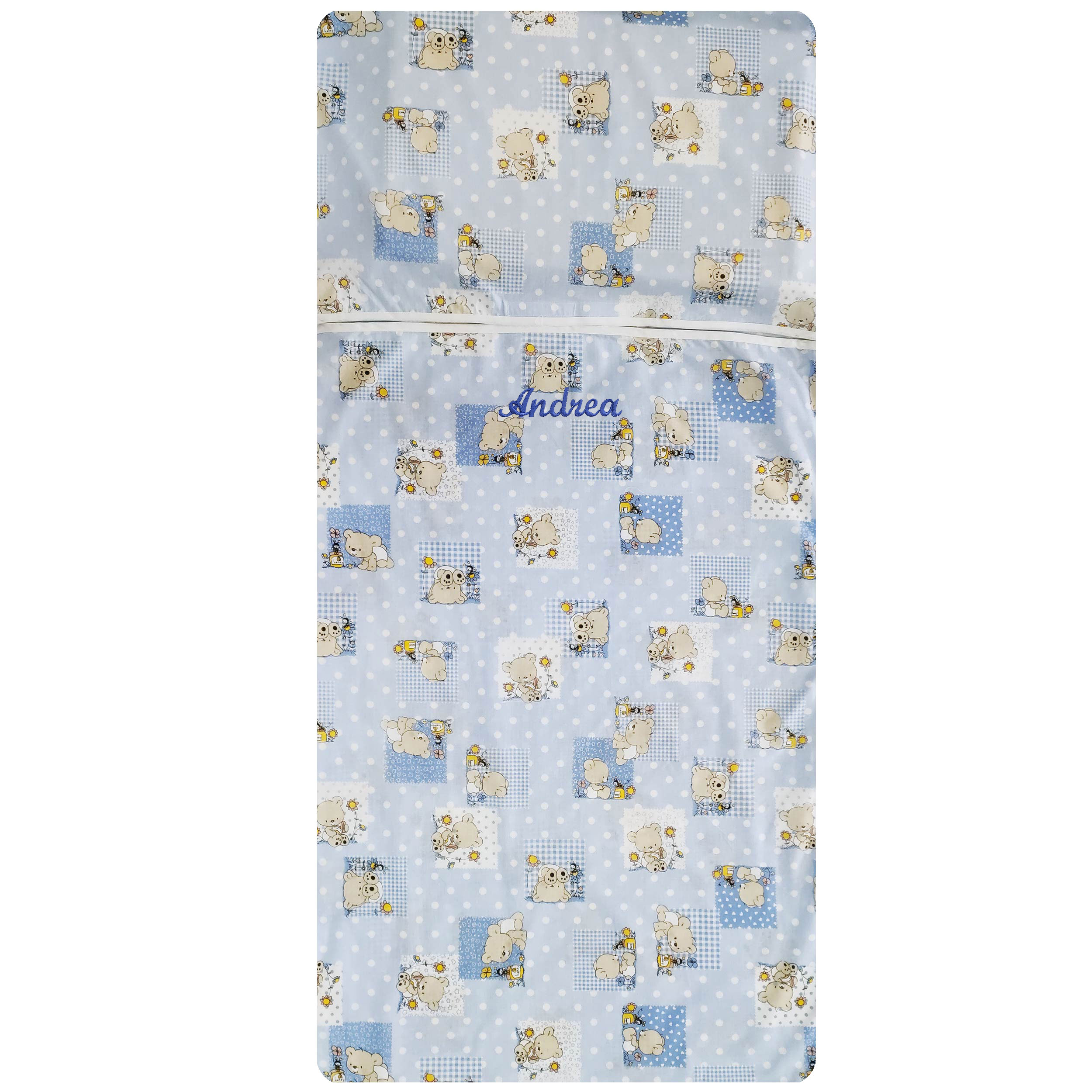 Saco de dormir de verano Osos y abejas Azul claro Image