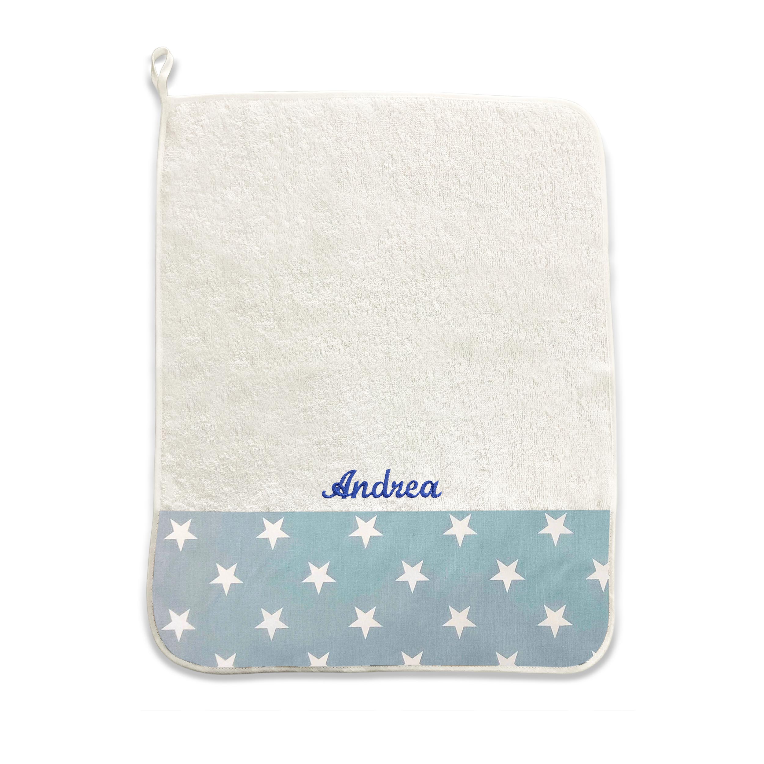 Serviette de bain Étoiles blanches sur fond bleu