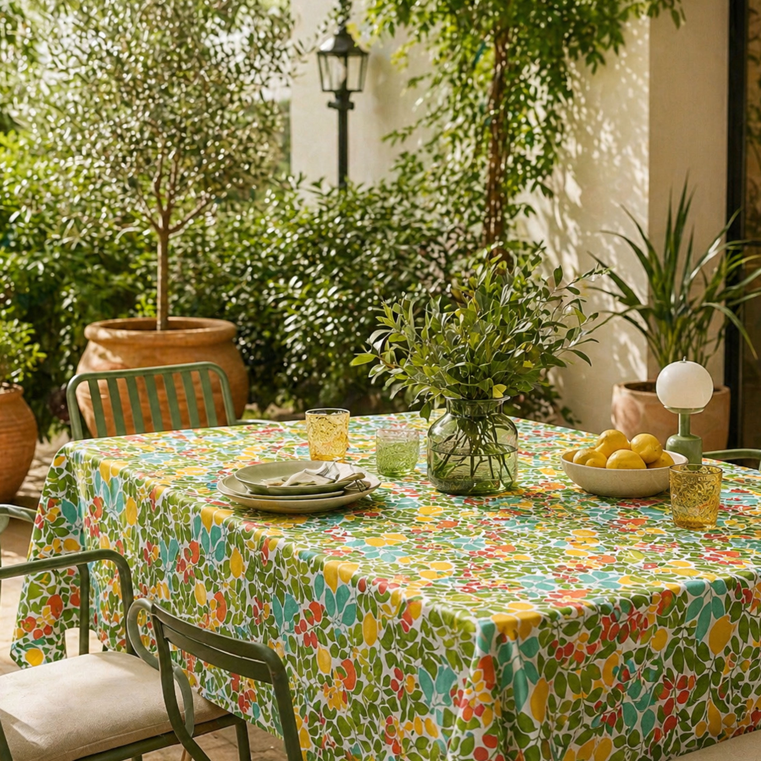Fabric for Enduite Tablecloth Stain-Free Fruits Image