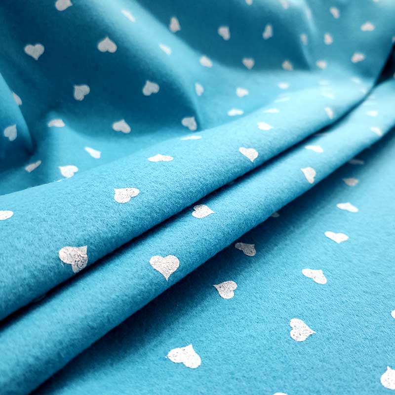 Soft Thin Felt - White Hearts Image