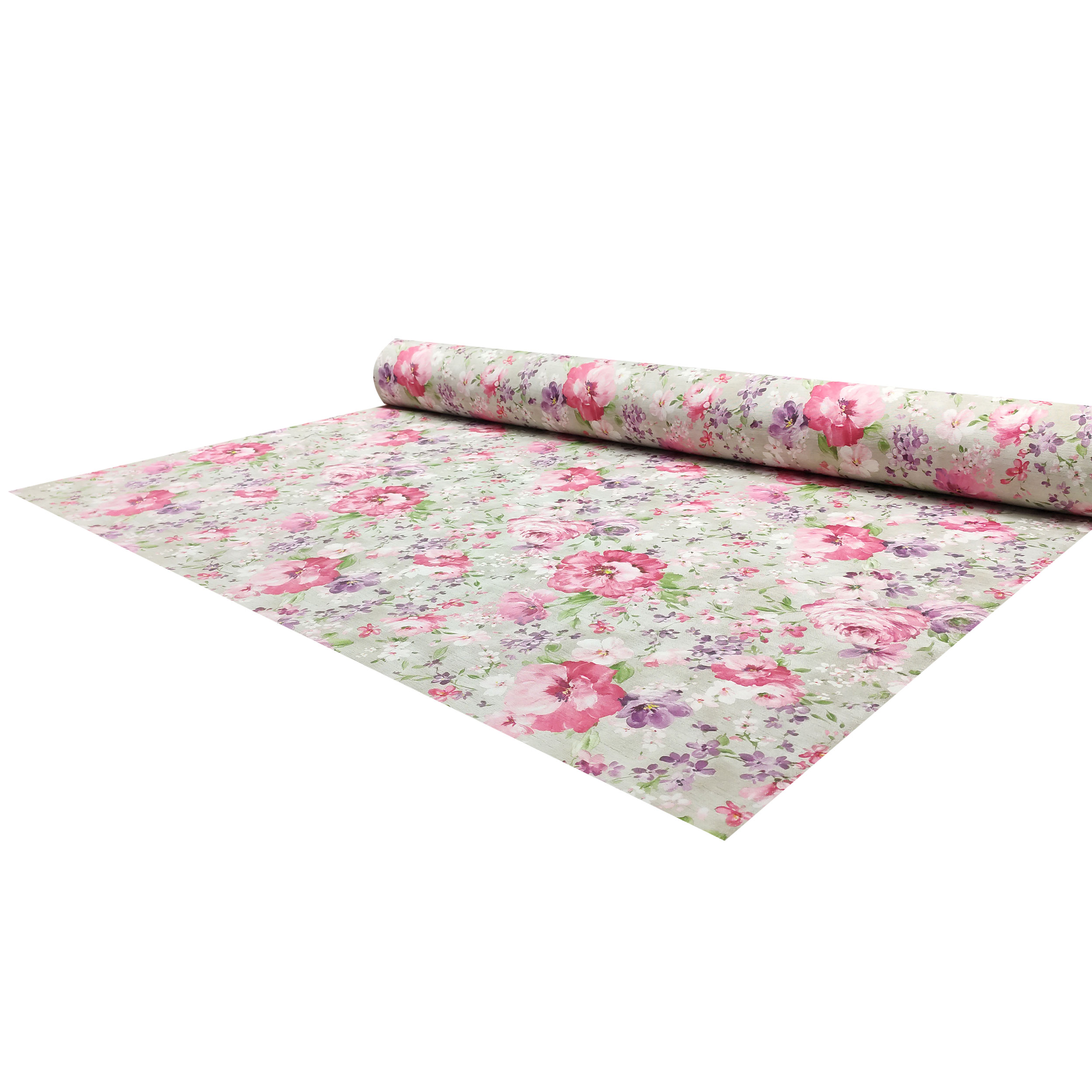 Panama Fabric Flowers Tones of Pink Image