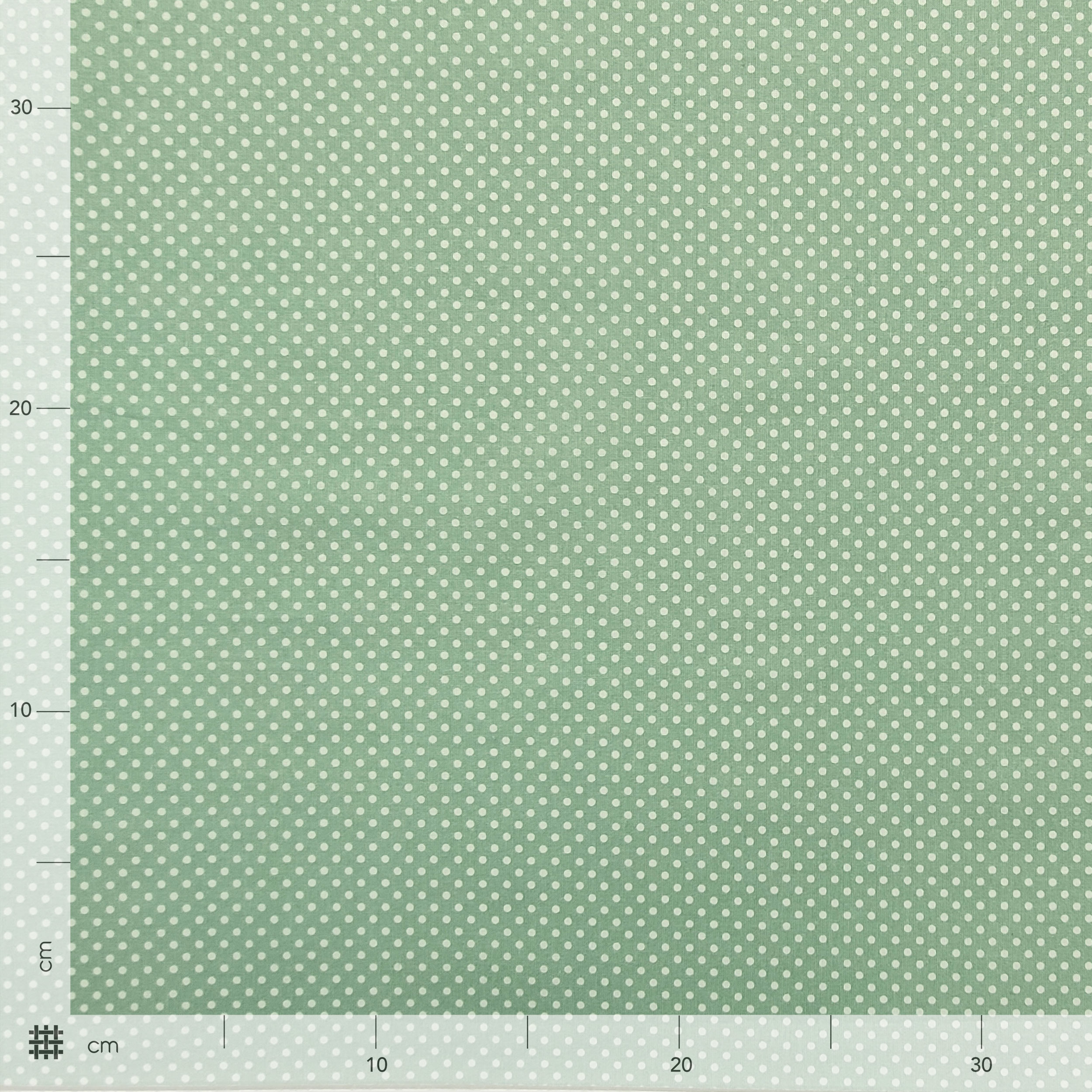 Baumwollstoff Mint Weiß Polka Dot