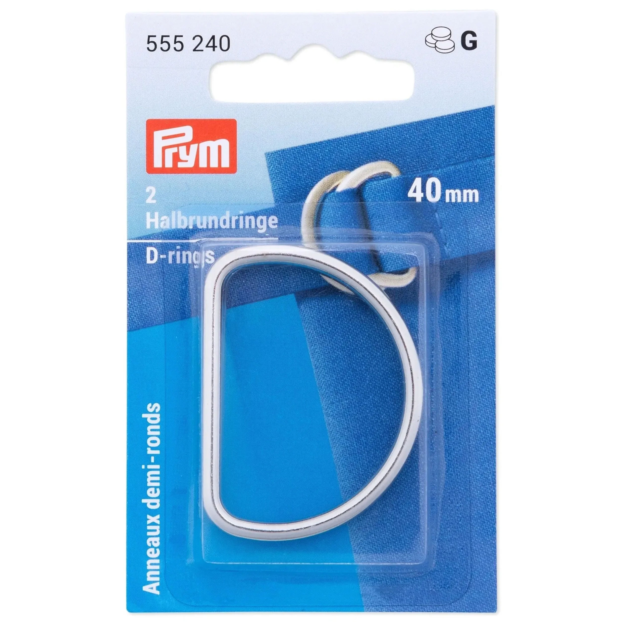 Anillas semicirculares Plata 40 mm Prym