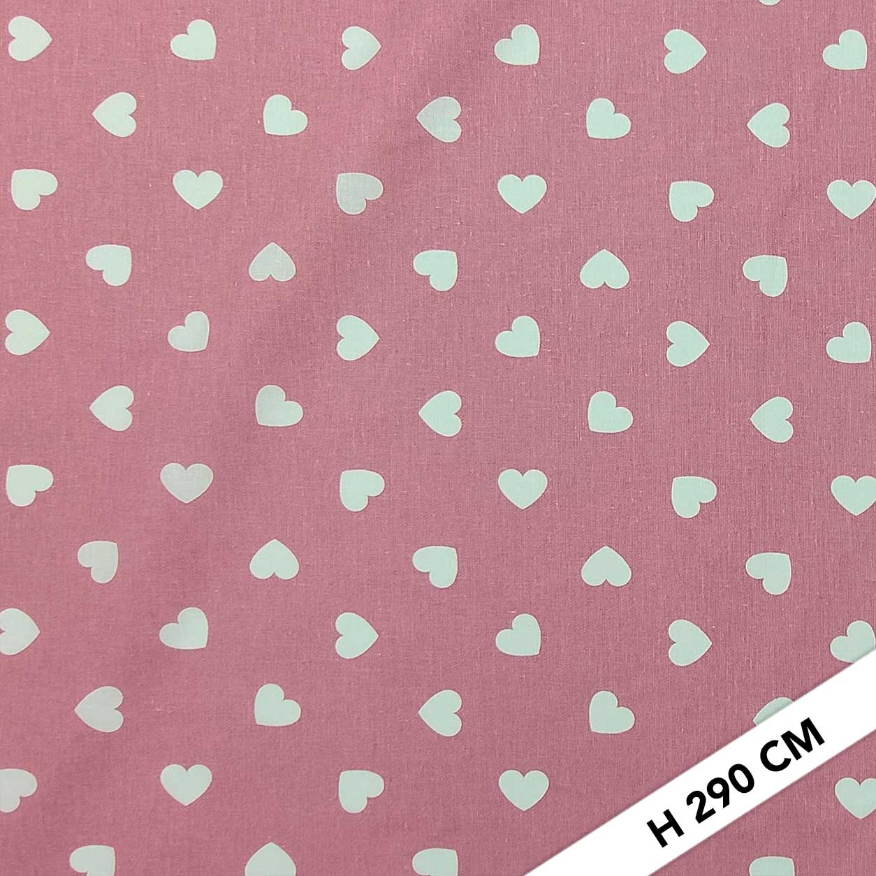 Sheet Cotton White Hearts with Antique Pink Background Image