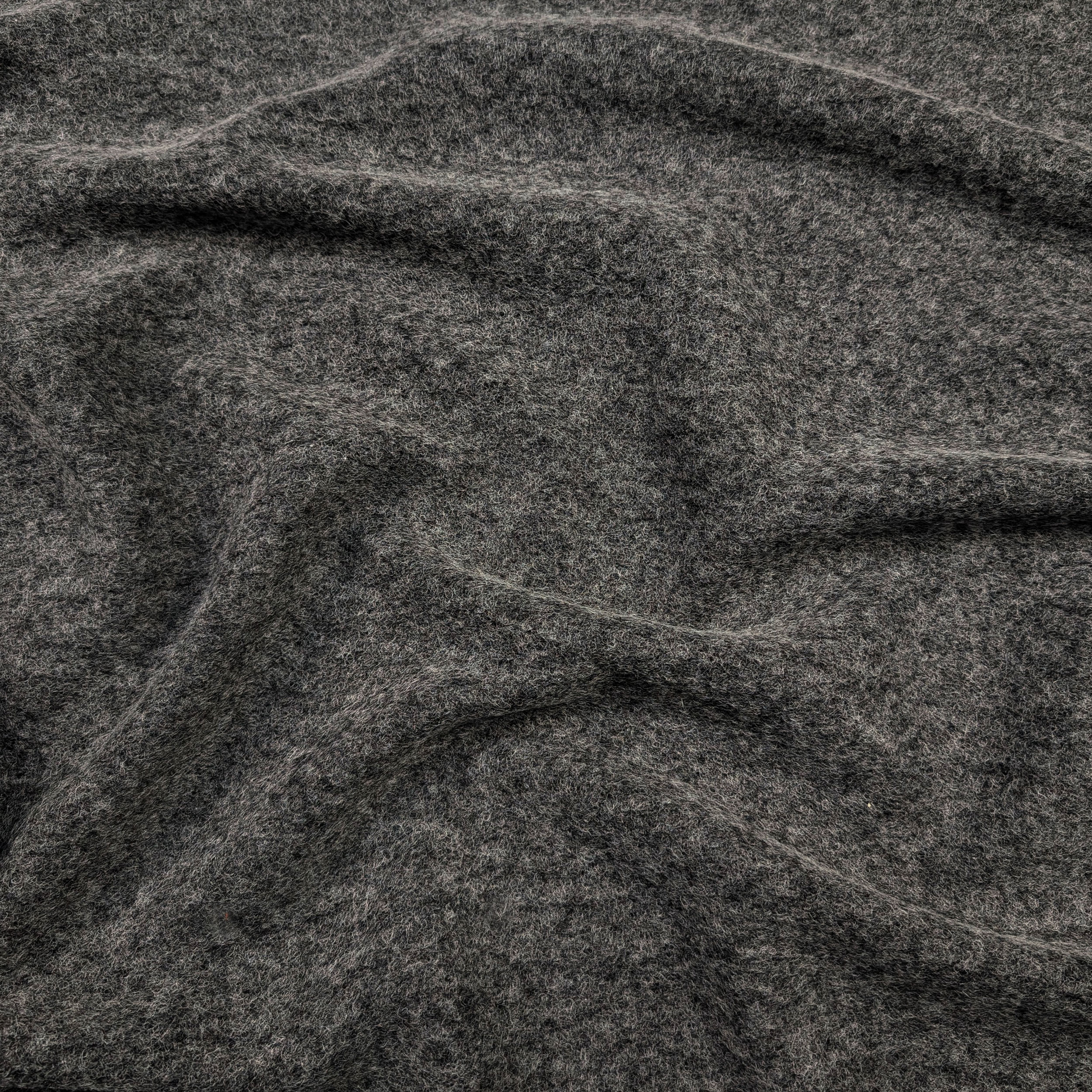 Grey Melange Boiled Wool Coat Image