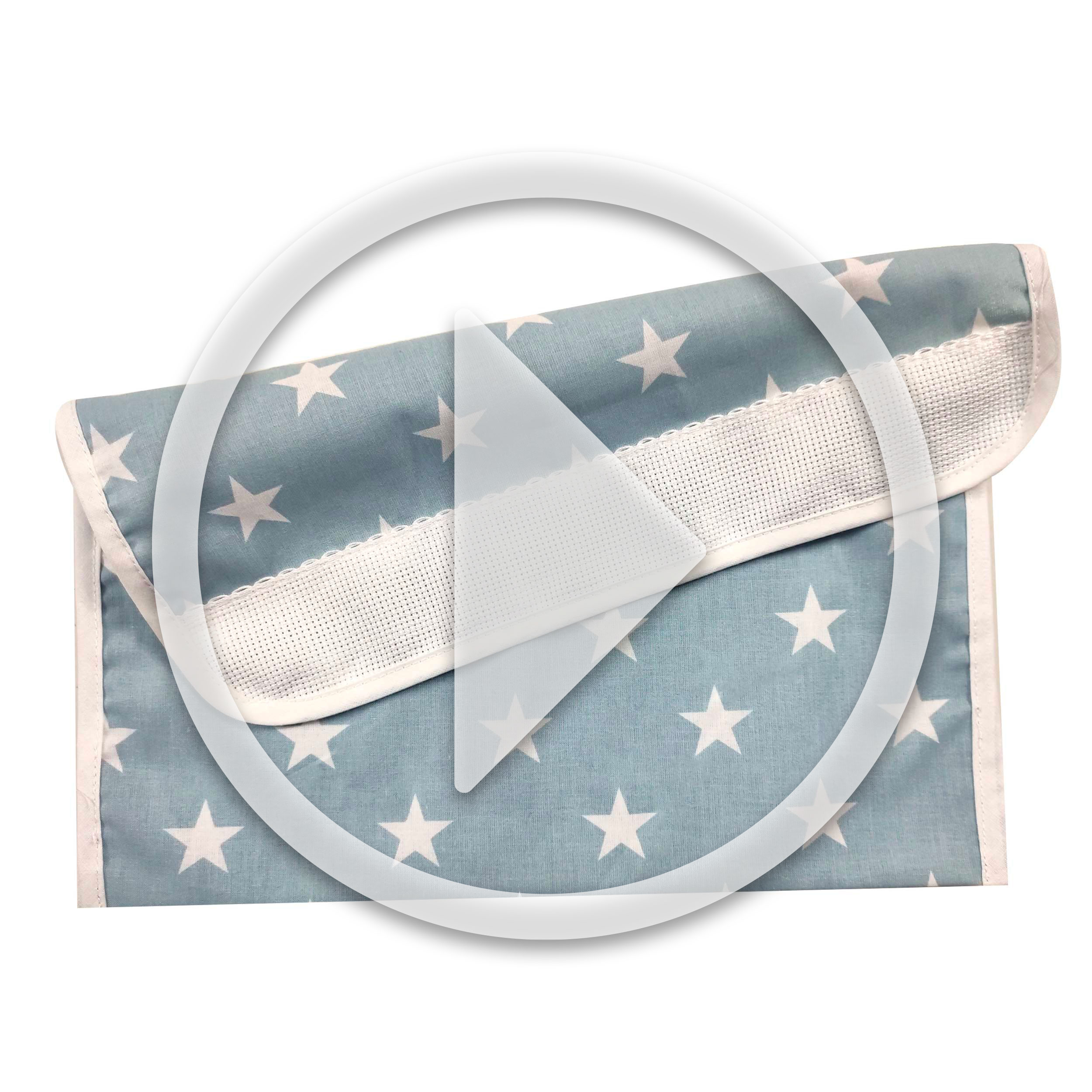 Bib Holder White Stars with Blue Background Image