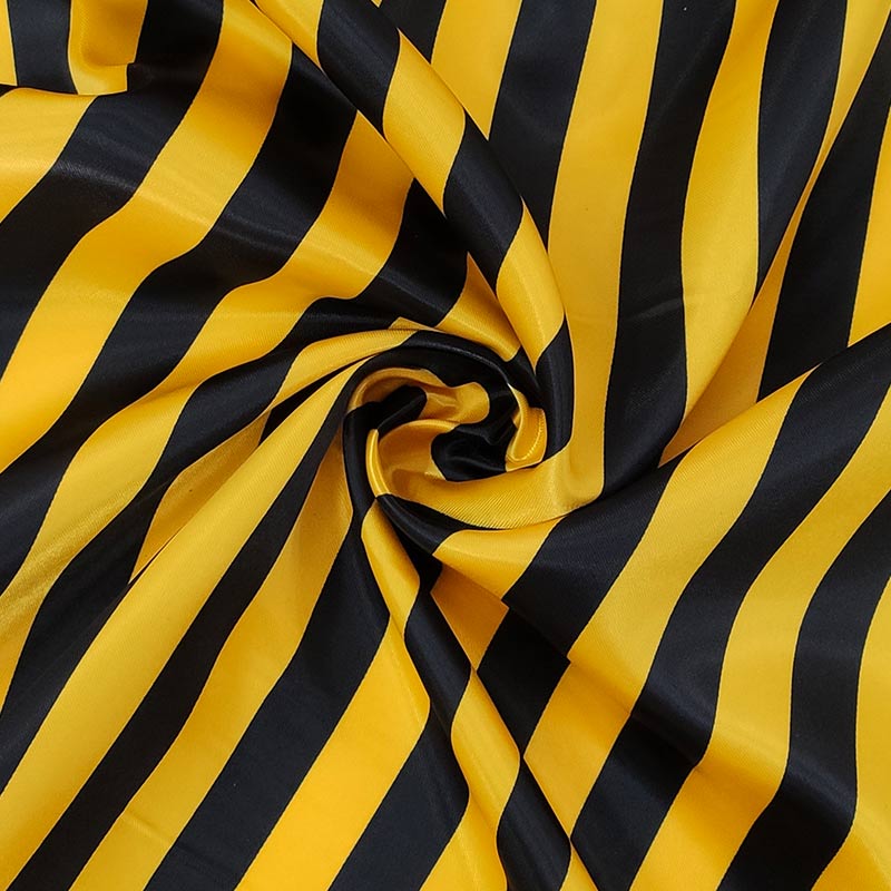 Black and Yellow Striped Satin Image