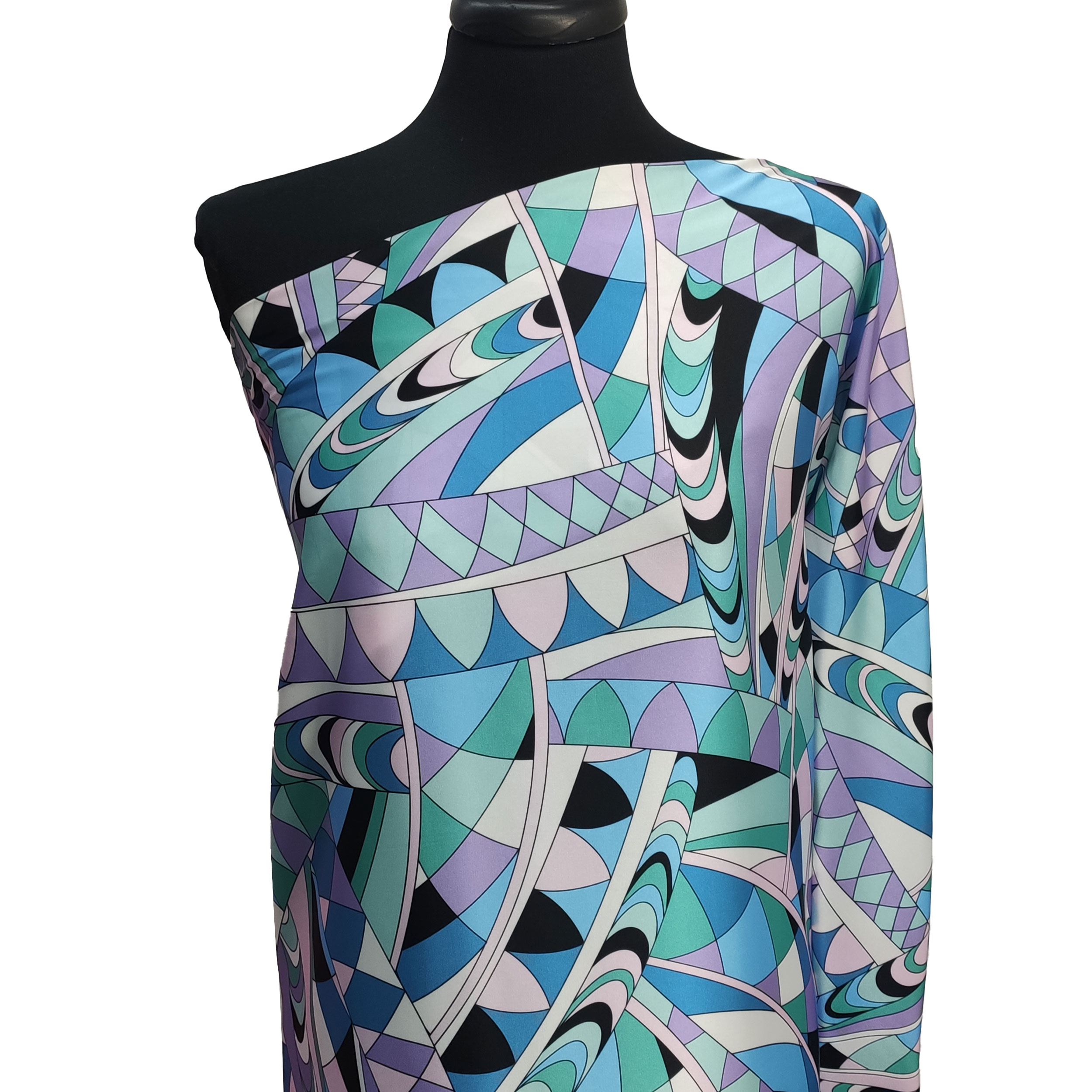 Conjunto de satén elástico Fashion Abstract Pattern Tonos fríos