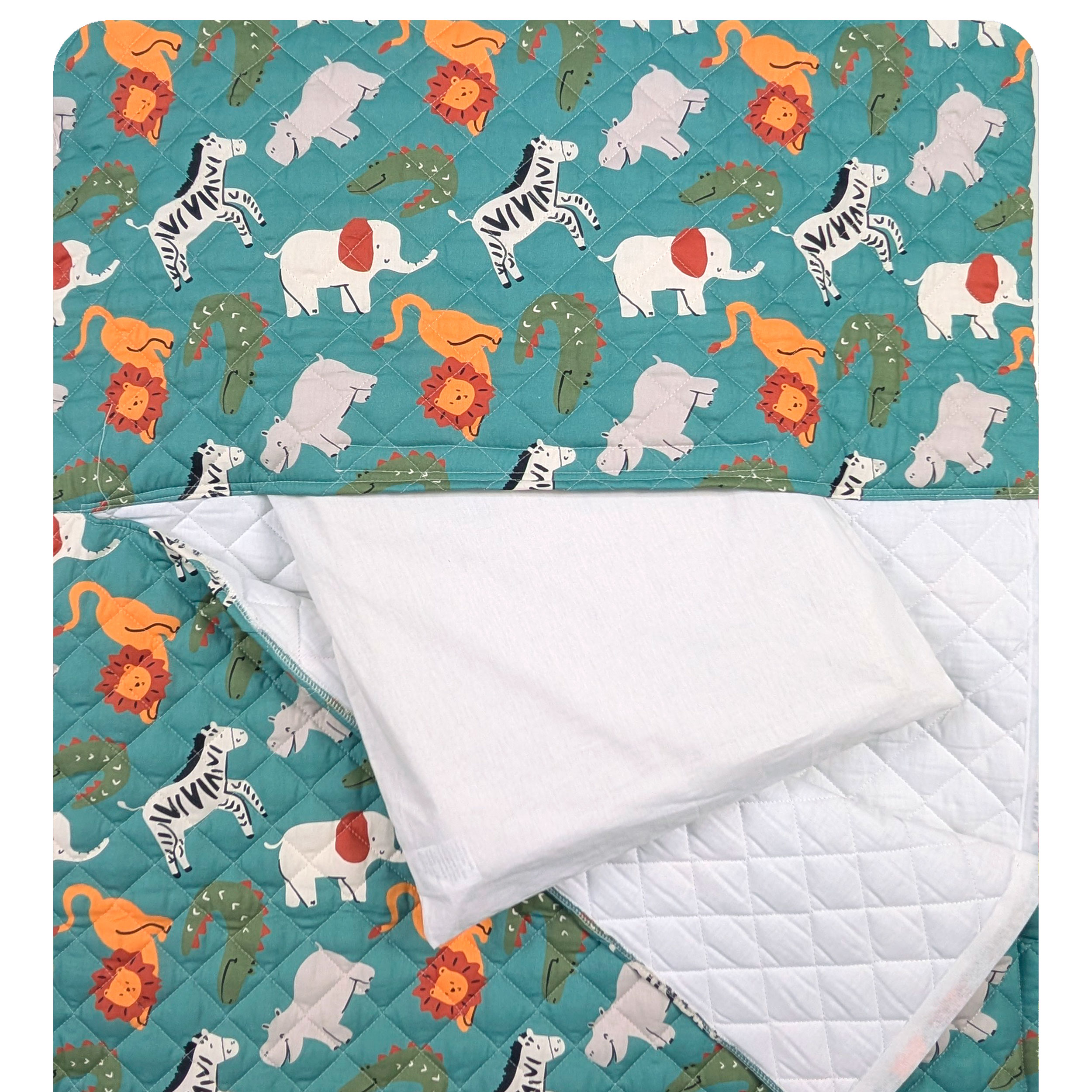 Sleeping Bag Savannah Animals Green Background Image